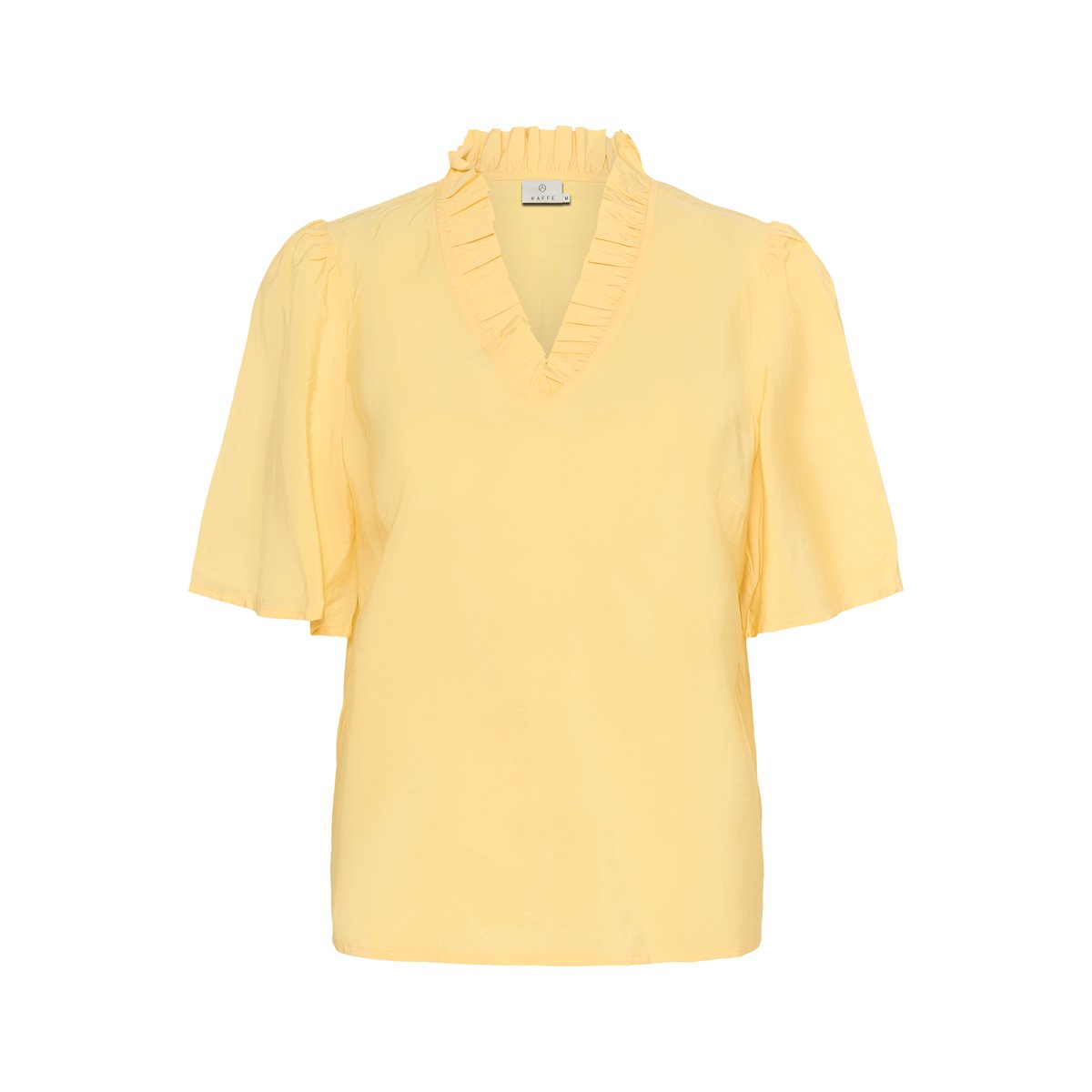 Short sleeved blouse jaune straw, KAFFE