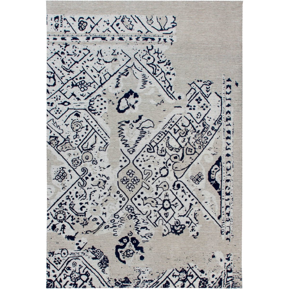 Tapis en coton fait main, RIVIÈRE gris, noir, ARTE ESPINA