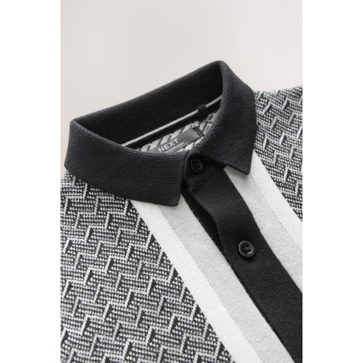 Polo en maille boutonné short monochrome, NEXT