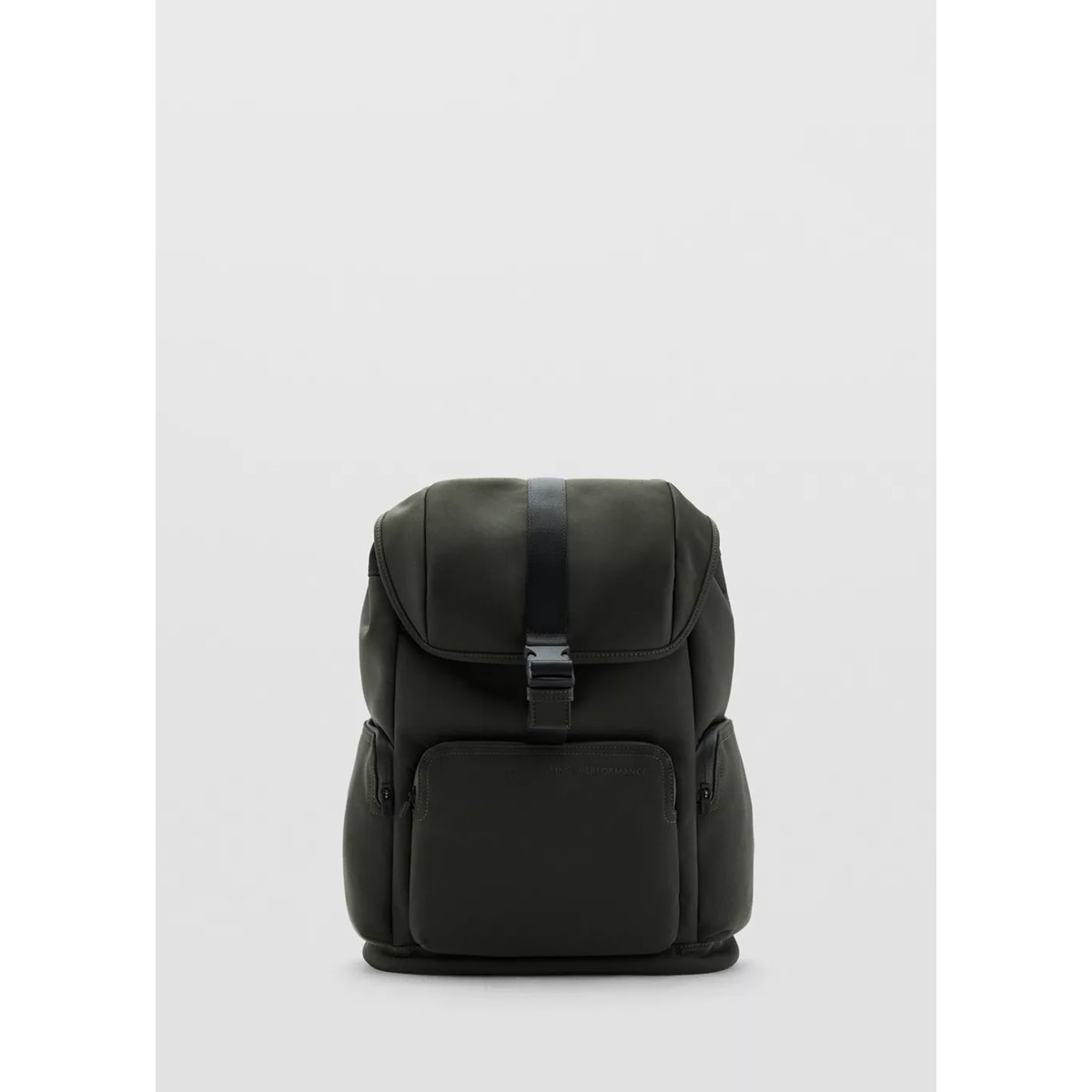 Sac à dos enduit avec fermeture à rabat kaki, MANGO MAN