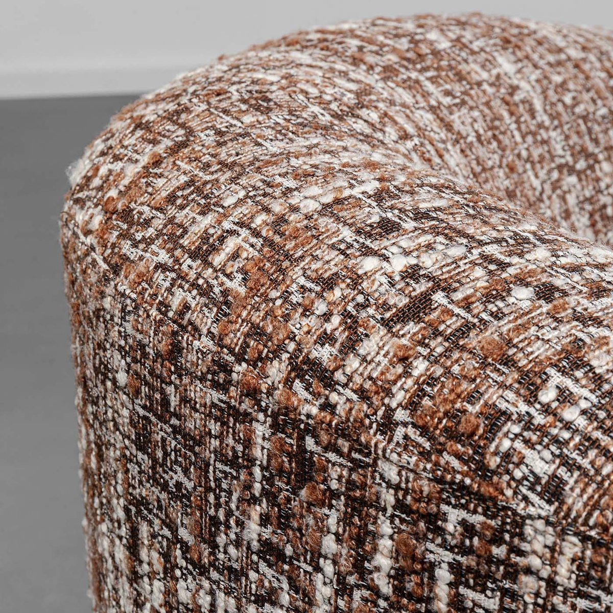 Canapé en polyester bouclé mélangé, LIVIA MELANGE marron, KARE DESIGN