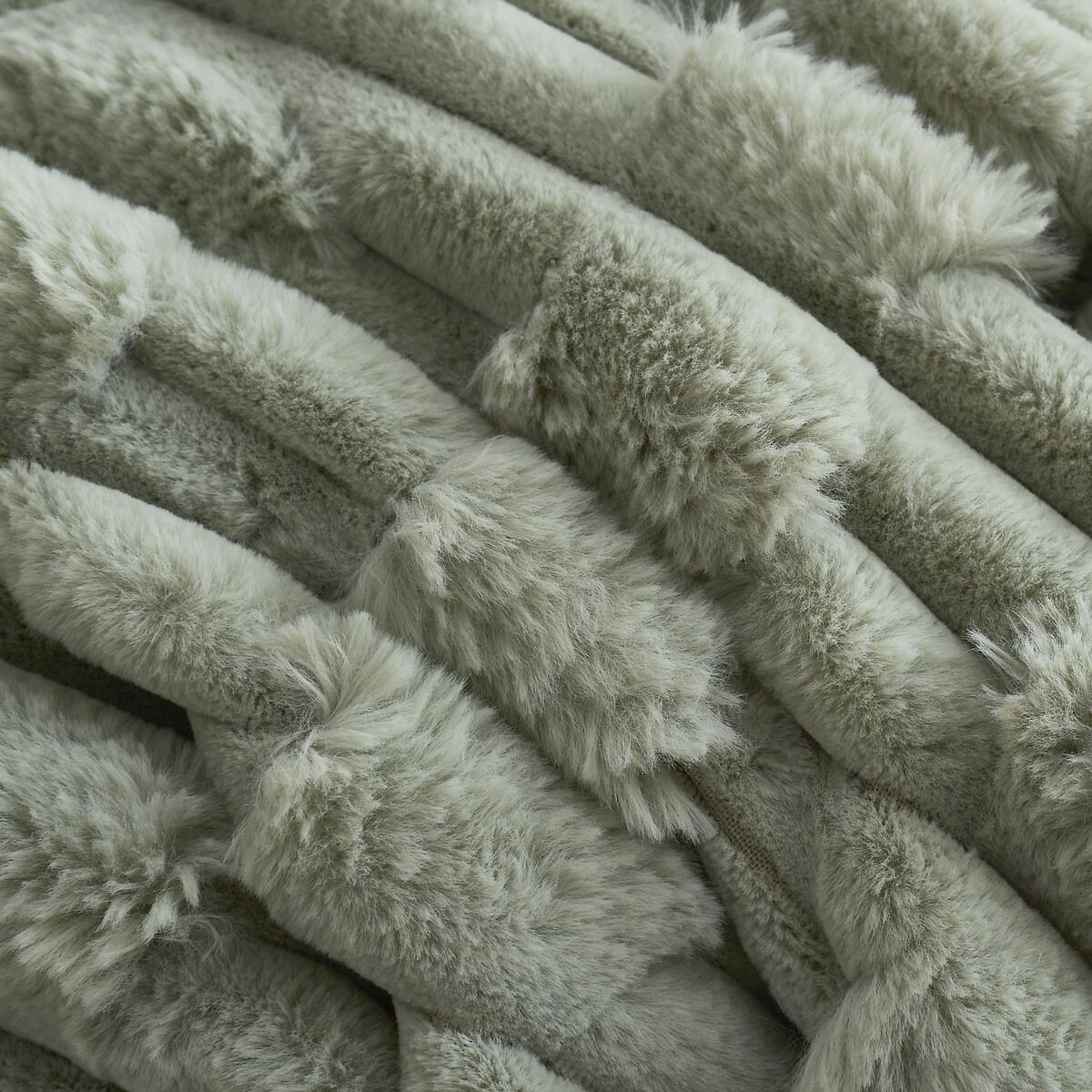 Carved Fur Blanket Throw sage, BIANCA FINE LINENS