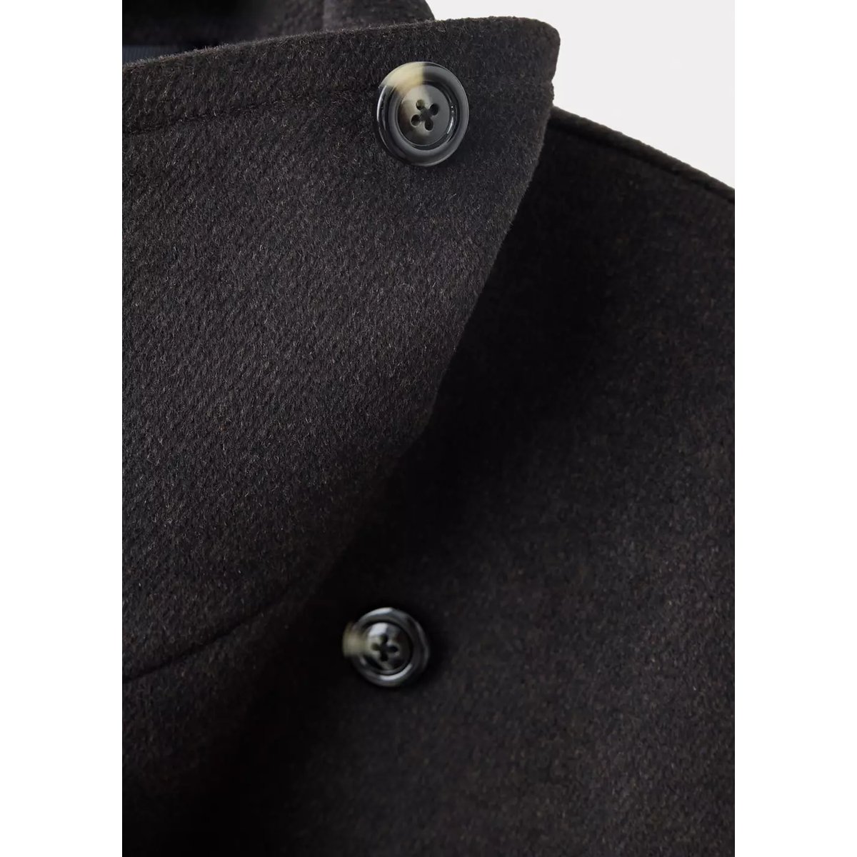 Manteau en laine à col cheminée chocolat, MANGO