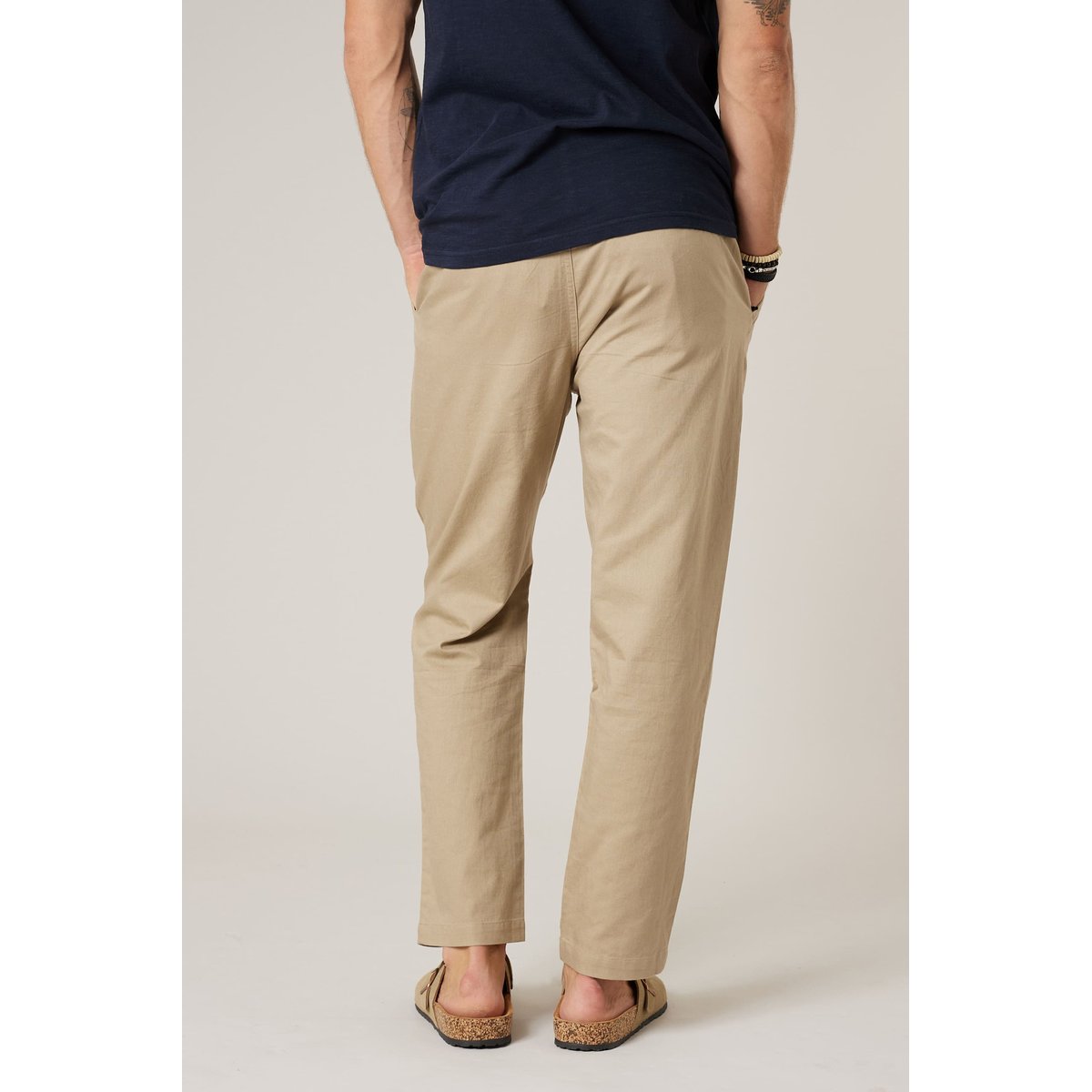 Pantalon relaxed homme en coton et lin GLADES dune, DEELUXE