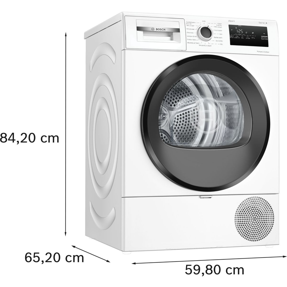 Sèche linge pompe à chaleur WTH8520BFR, SERENITY, Série 4 couleur unique, BOSCH
