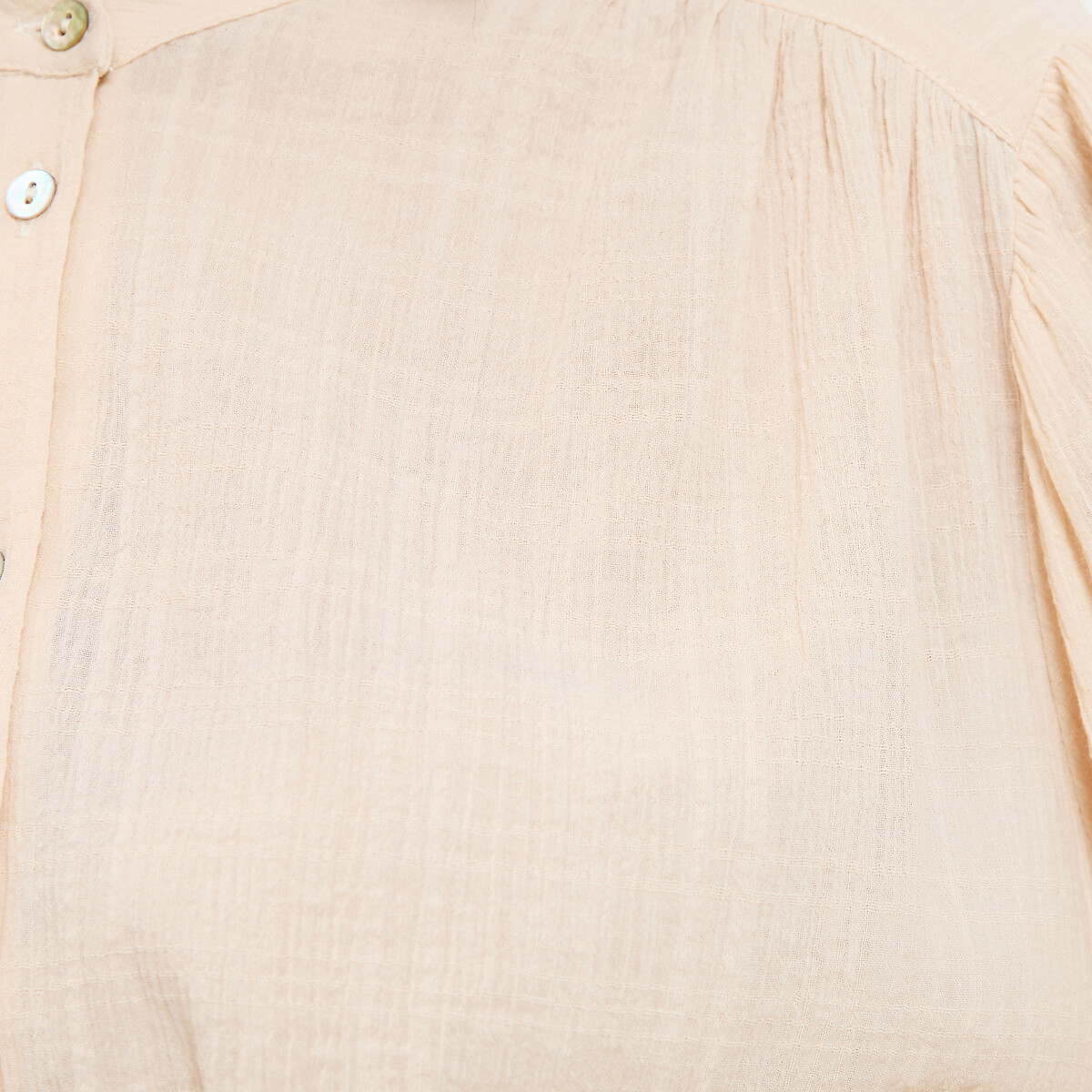 Chemise col mao, oversize, Signature LISE beige, LA REDOUTE COLLECTIONS