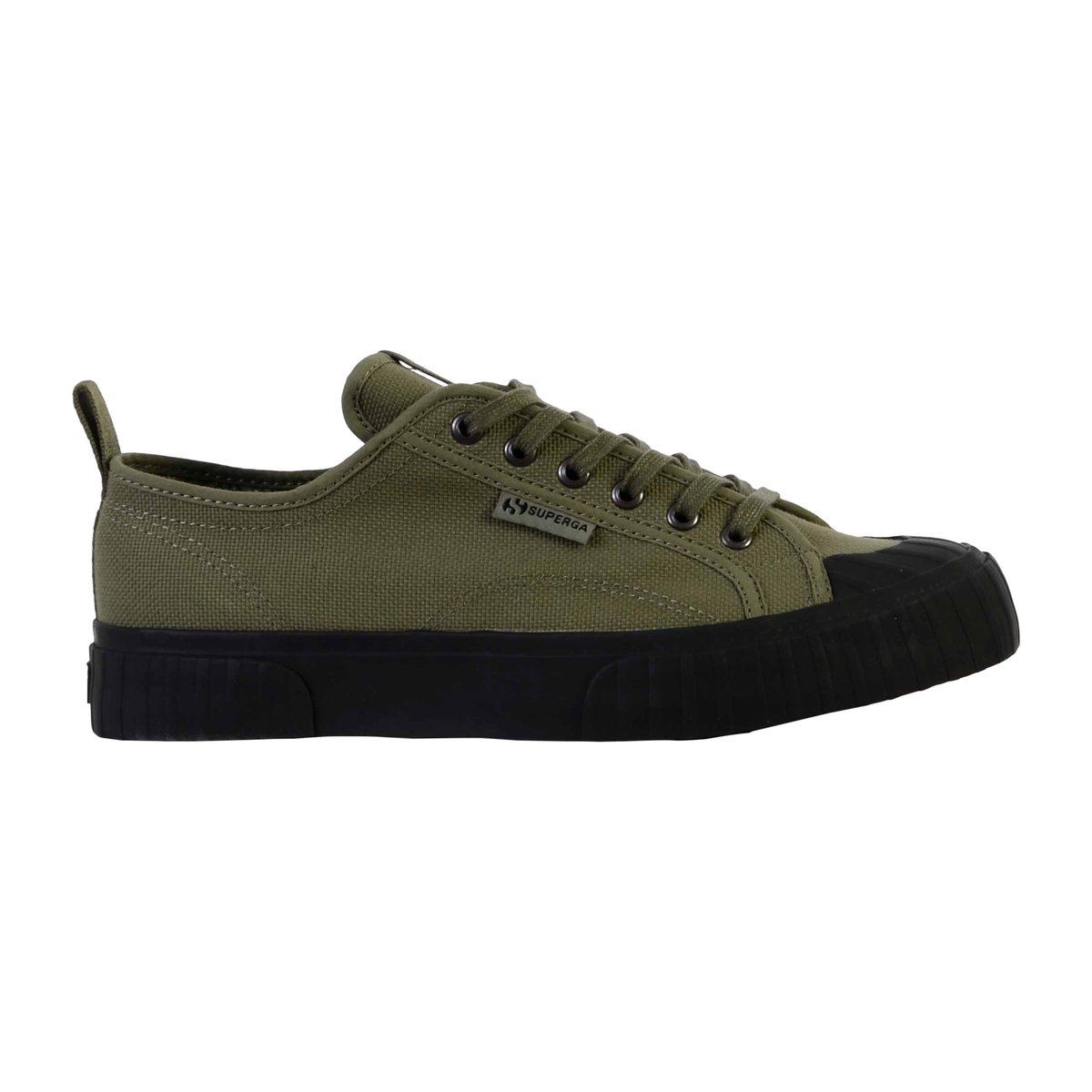 Basket à Lacet Superga Stripe Webbing vert-noir, SUPERGA