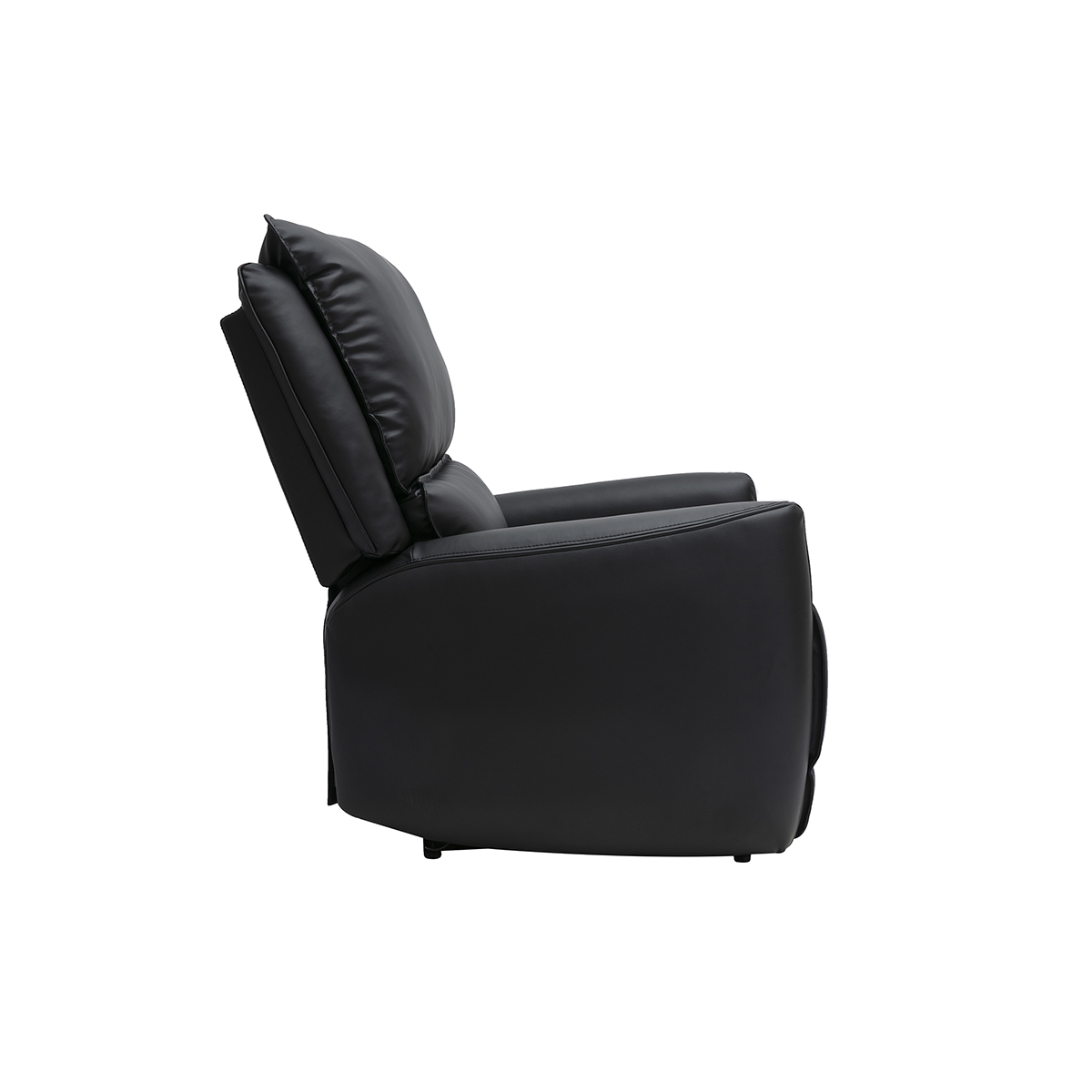 Fauteuil relax électrique en tissu effet velours texturé beige RACHEL noir, MILIBOO
