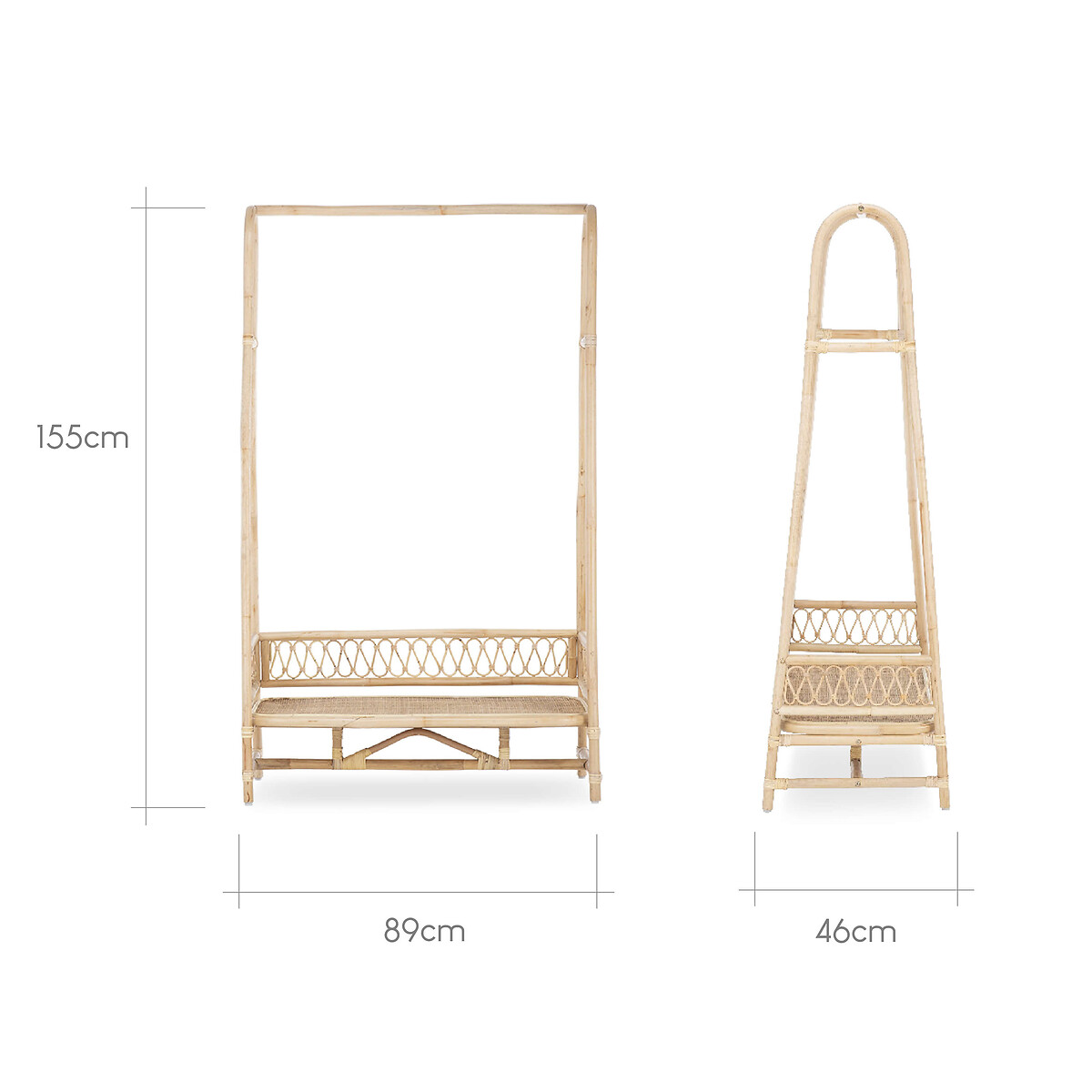 Aria Rattan Clothes Rail beige, CUDDLECO