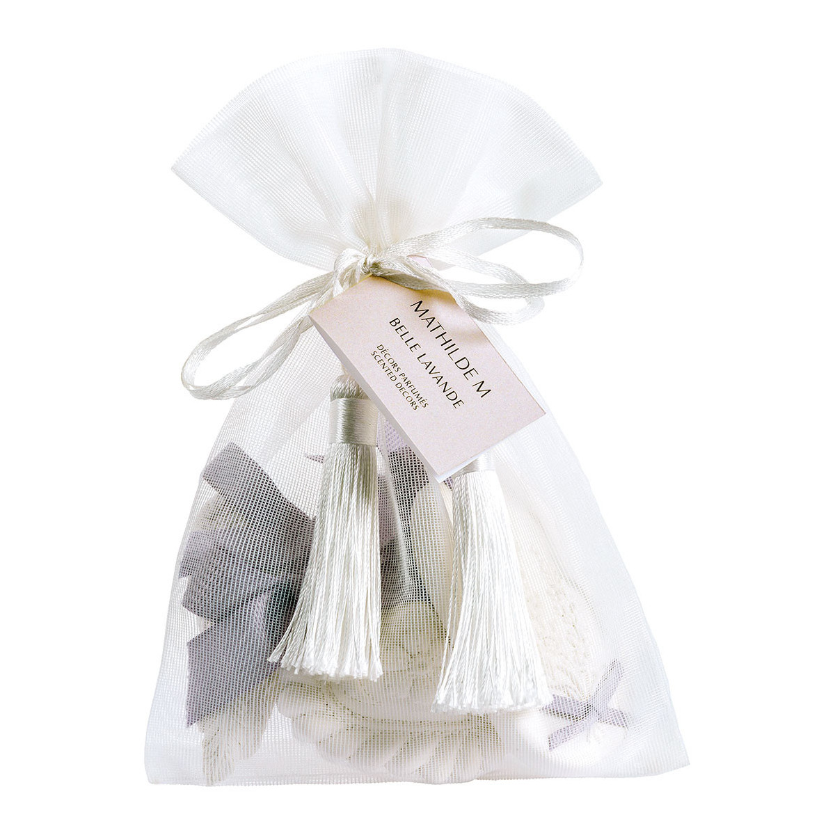 Pochon de 3 décors parfumés - Belle Lavande blanc, MATHILDE M