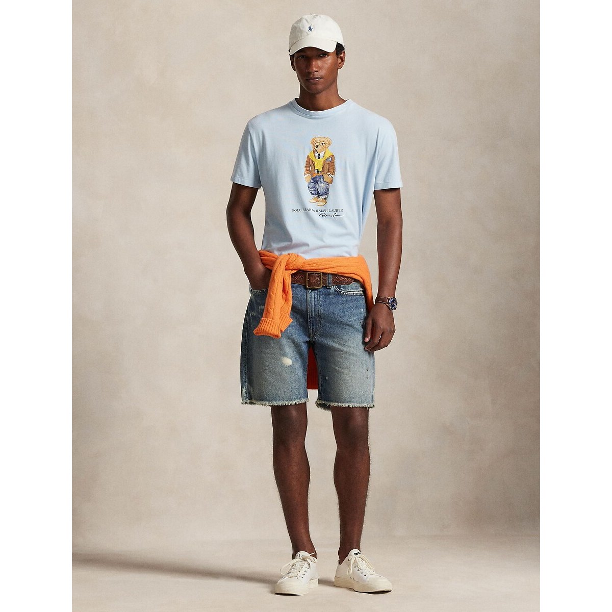Short Sleeve T-Shirt with Bear Logo light blue, POLO RALPH LAUREN