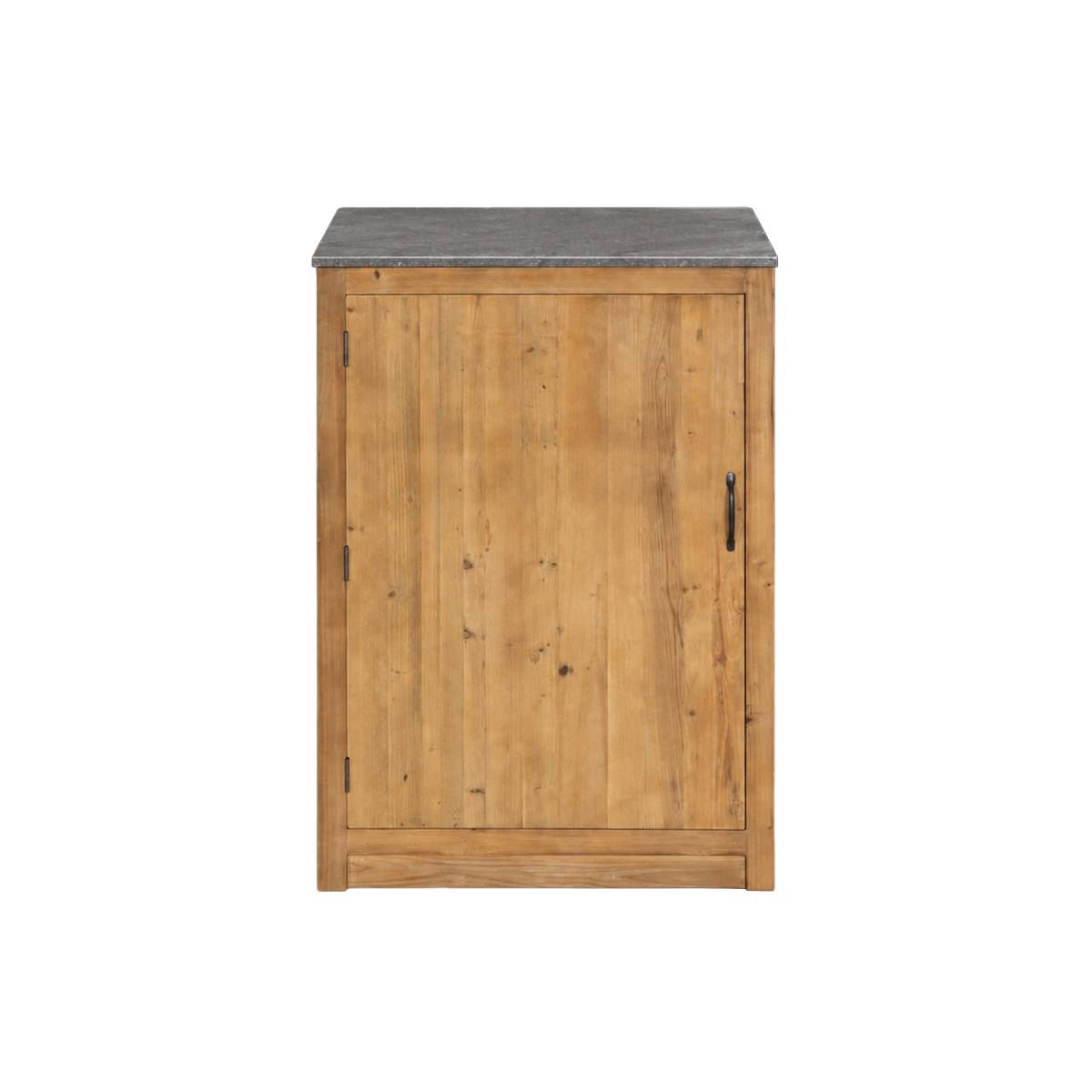 Meuble bas de cuisine en bois recyclé et pierre bleue CHAMPÊTRE bois clair, MADE IN MEUBLES