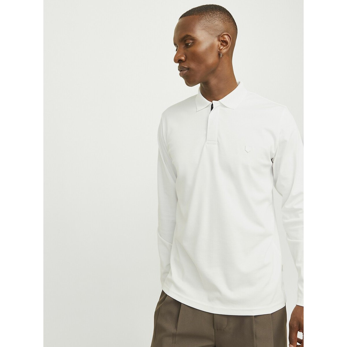 Polo manches longues droit ecru, JACK & JONES