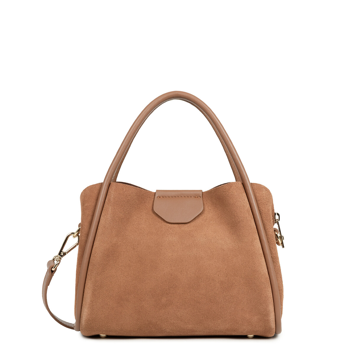 Sac à main S en cuir, SUEDE IDA moka, LANCASTER