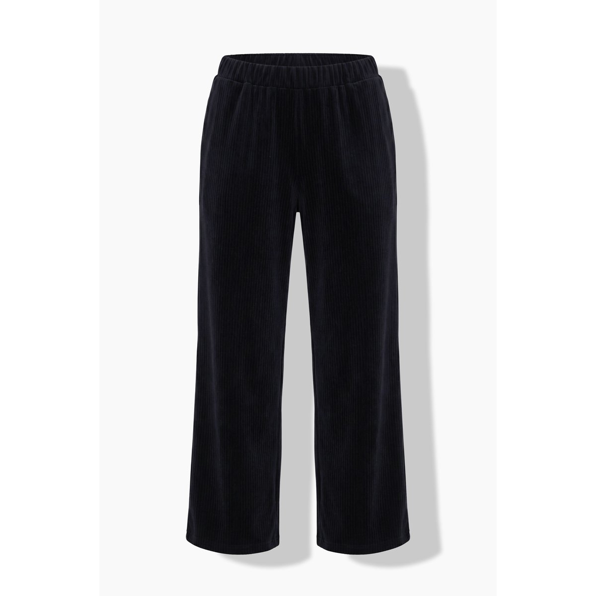 Pantalon homewear Marlene, jambe large noir, ULLA POPKEN