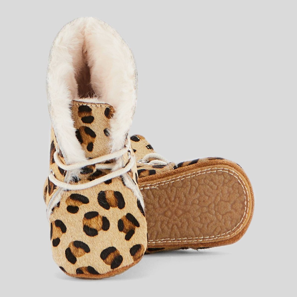 Bottines fourrées en cuir responsable tan, BOUT'CHOU