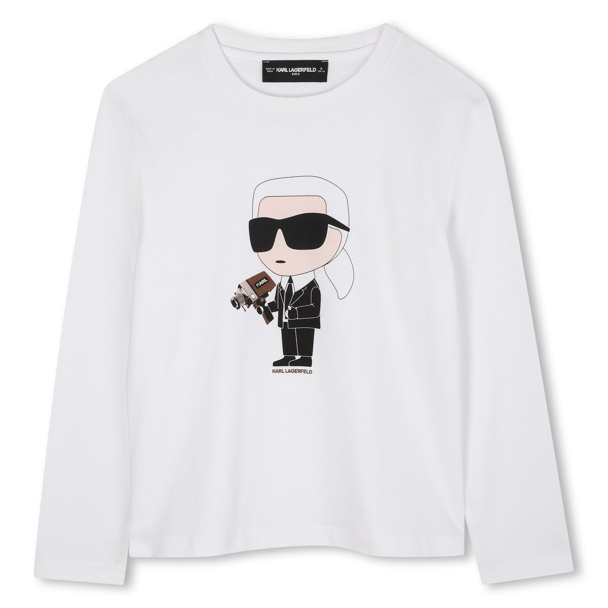 T-shirts à manches longues blanc, KARL LAGERFELD KIDS