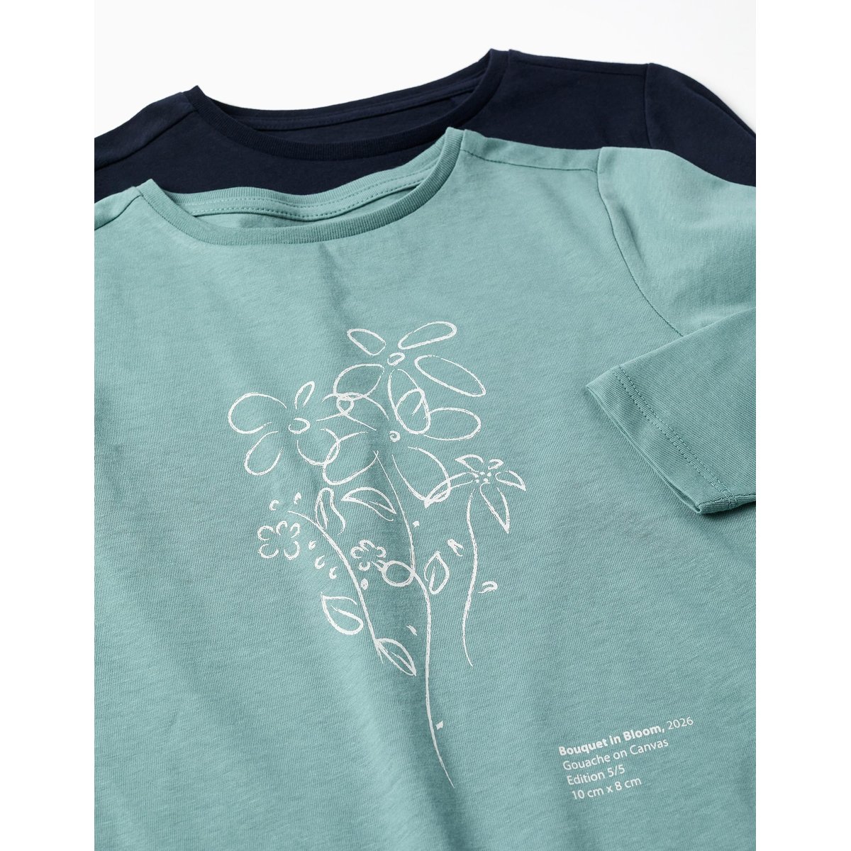 Lot de 2 T-shirts à manches longues avec imprimés de l'art vert clair, ZIPPY