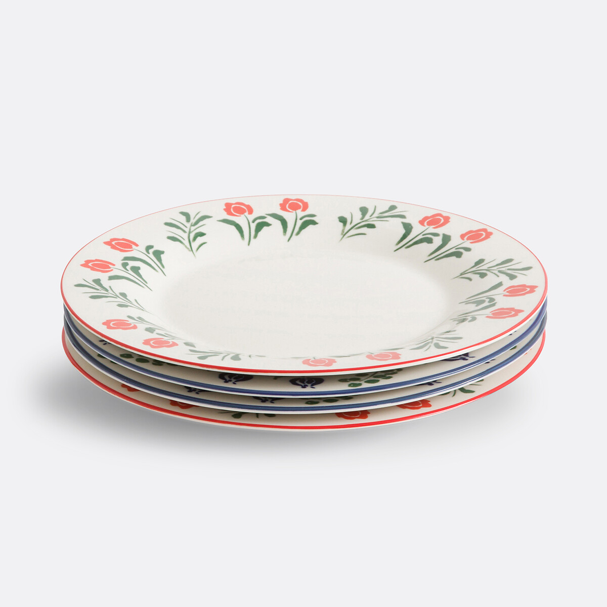 Set of 4 Lysor Porcelain Plates multi-coloured, LA REDOUTE INTERIEURS