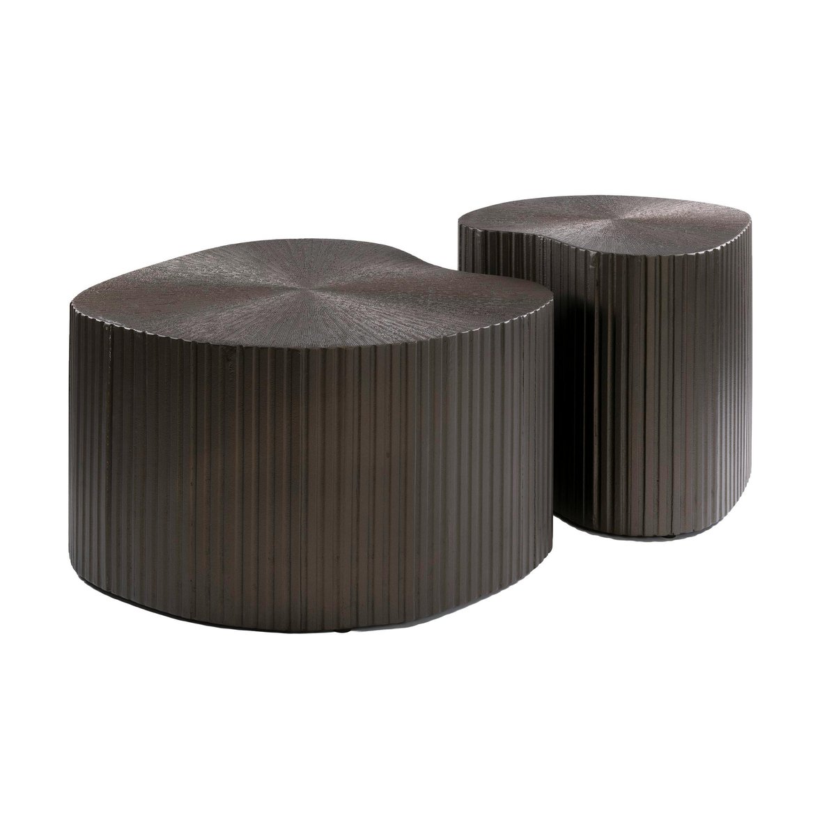 Table basse design organique effet métal foncé (x2) RALF marron, PIER IMPORT
