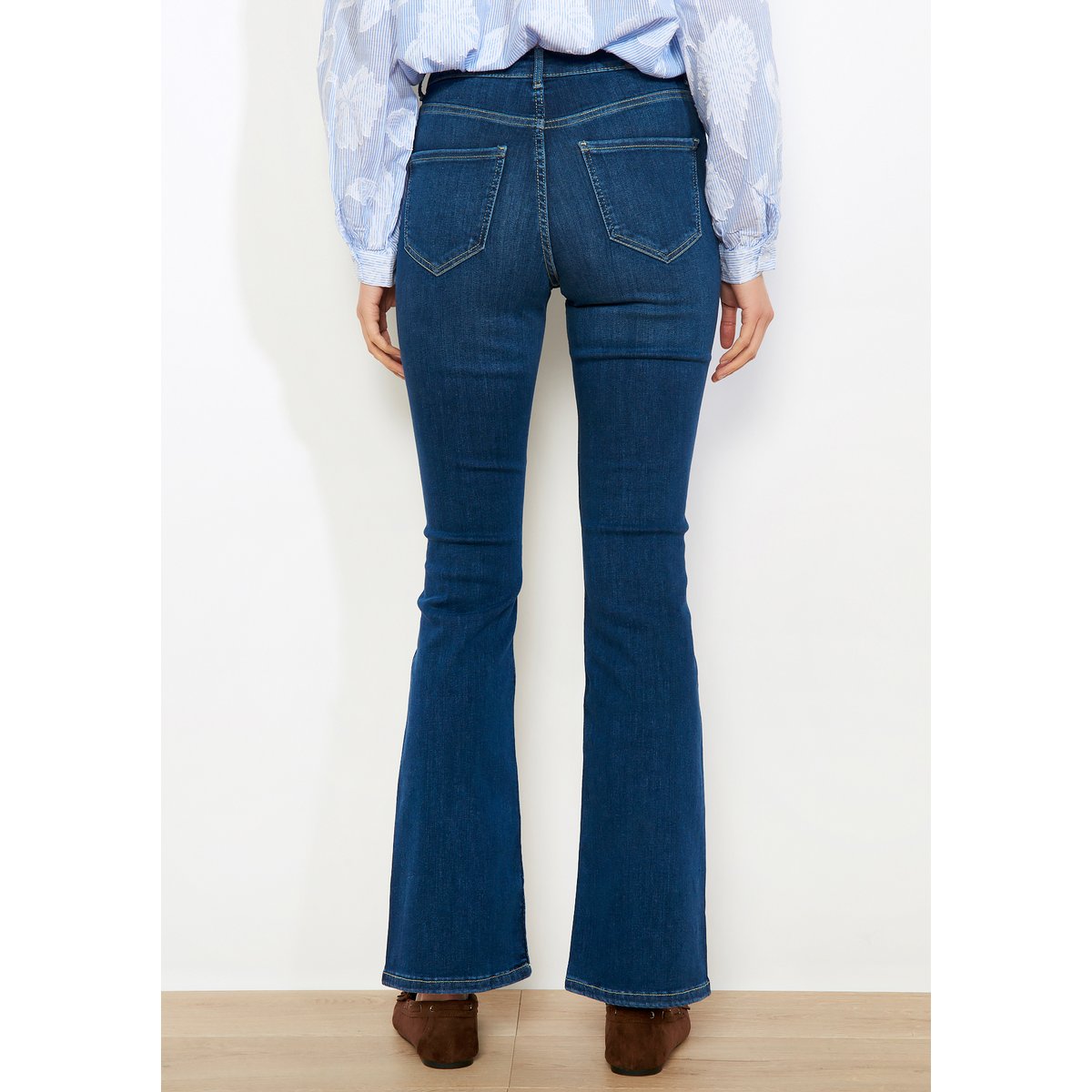 Jean bootcut taille haute dark blue, LOLALIZA