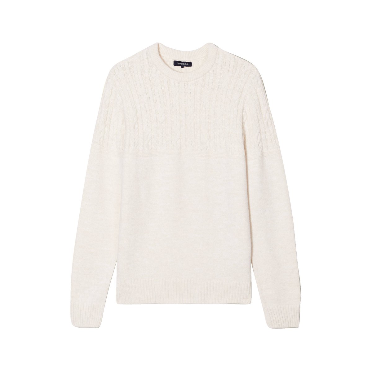 Pull manches longues torsades ecru, BONOBO