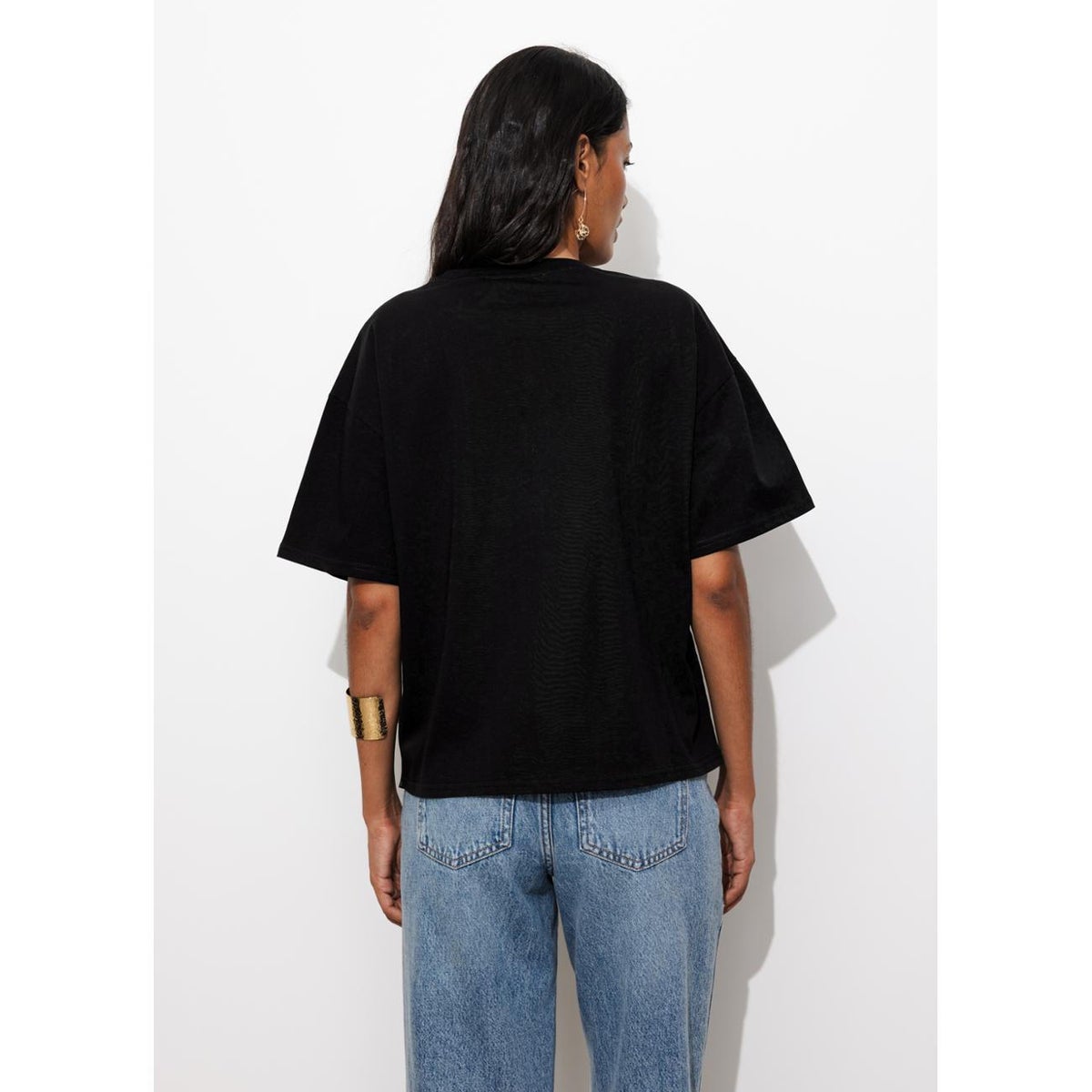 T-shirt et top effet superposé noir, PROMOD