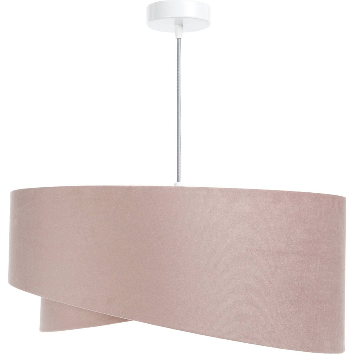 Suspension ronde en velours Jasmin bebe rose poudré et gris clair, BPS KONCEPT