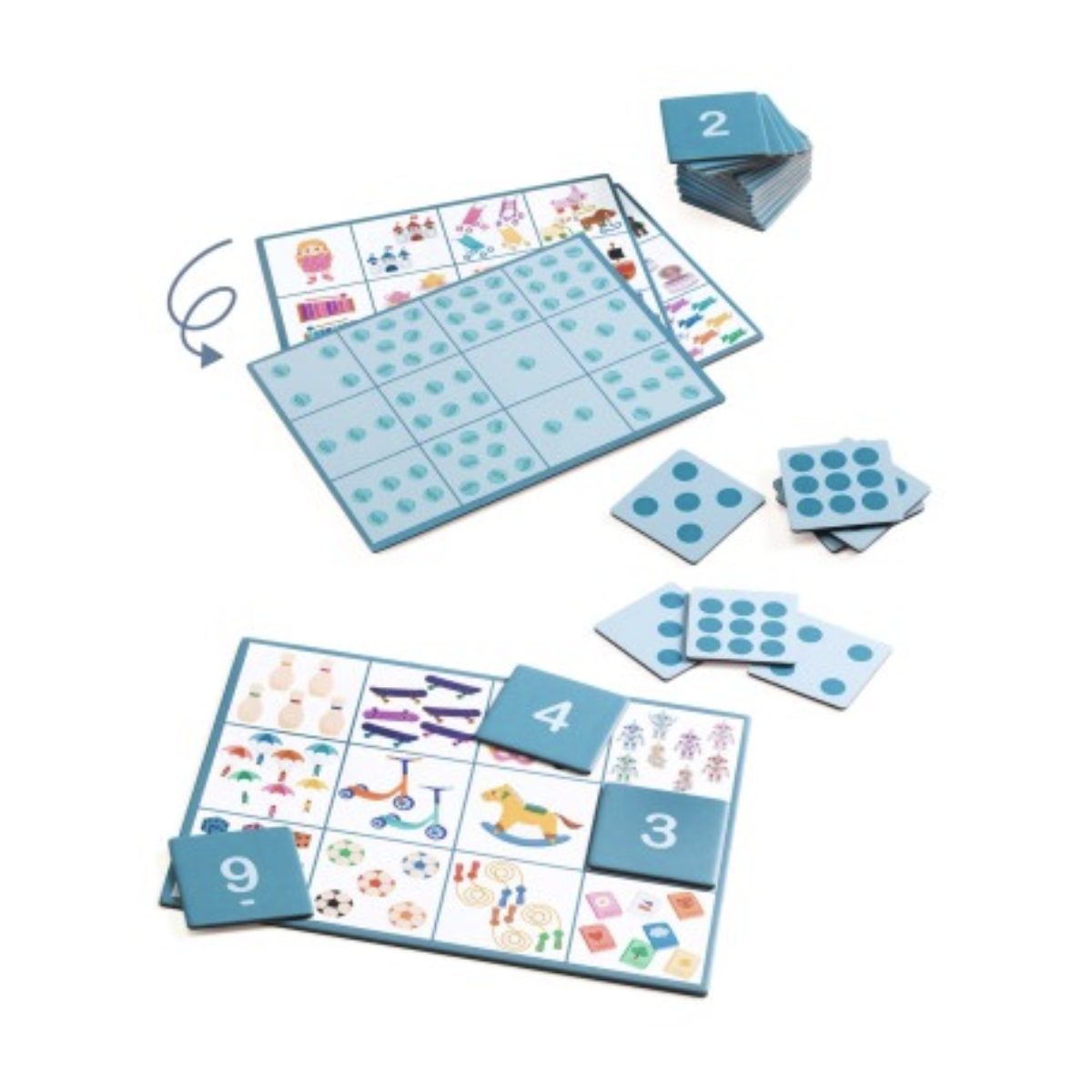 Jeu Numero Bingo - 4 lotos - multicolore, DJECO