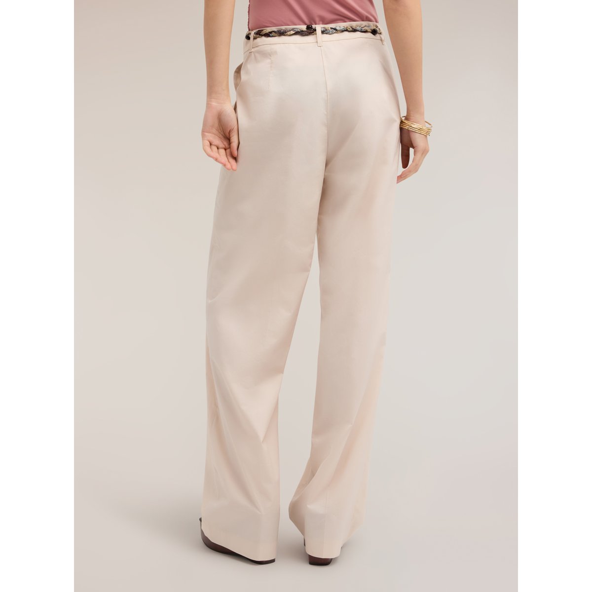 Pantalon palazzo avec ceinture. beige, MOTIVI