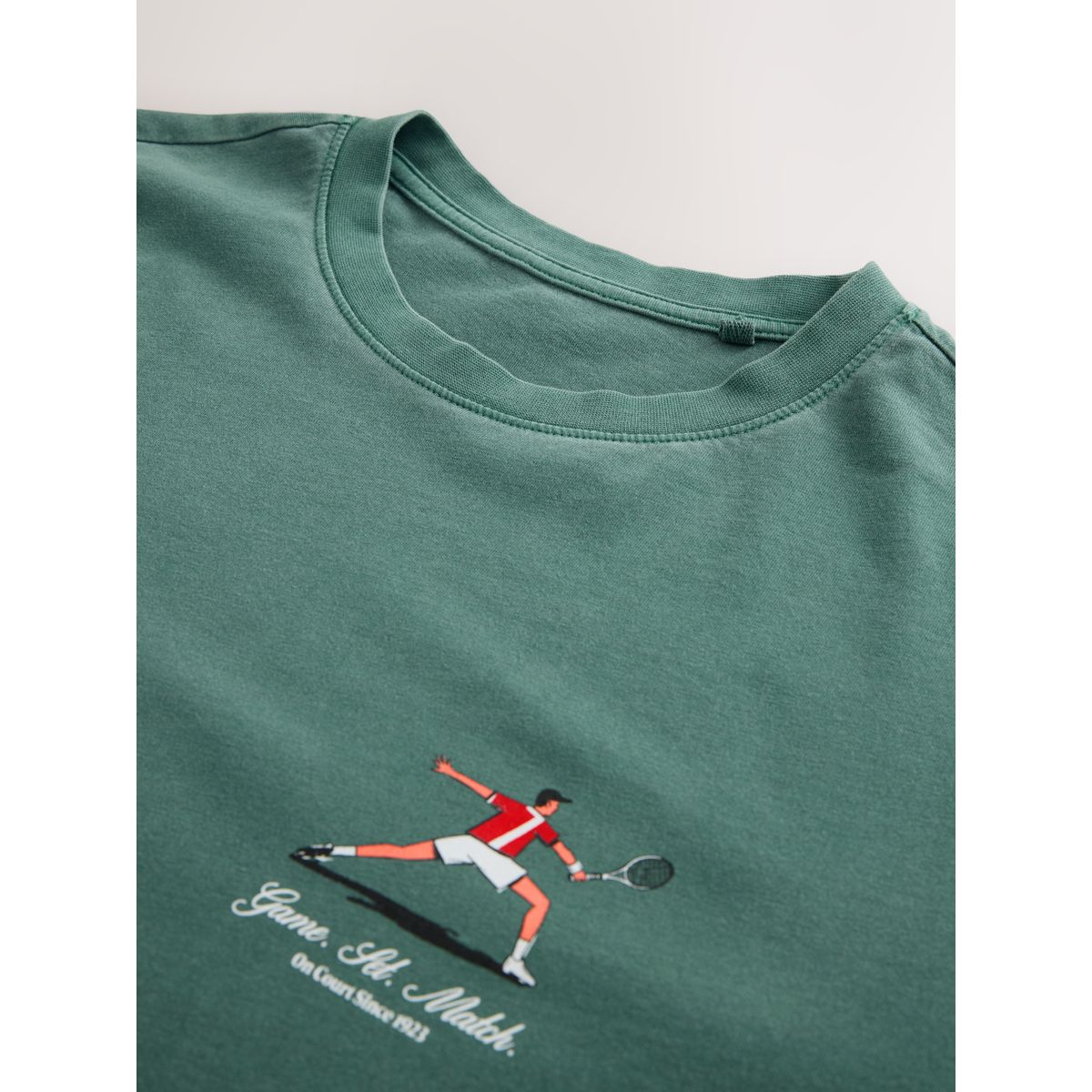 T-shirt sport à imprimé sous licence tennis green dunlop, NEXT
