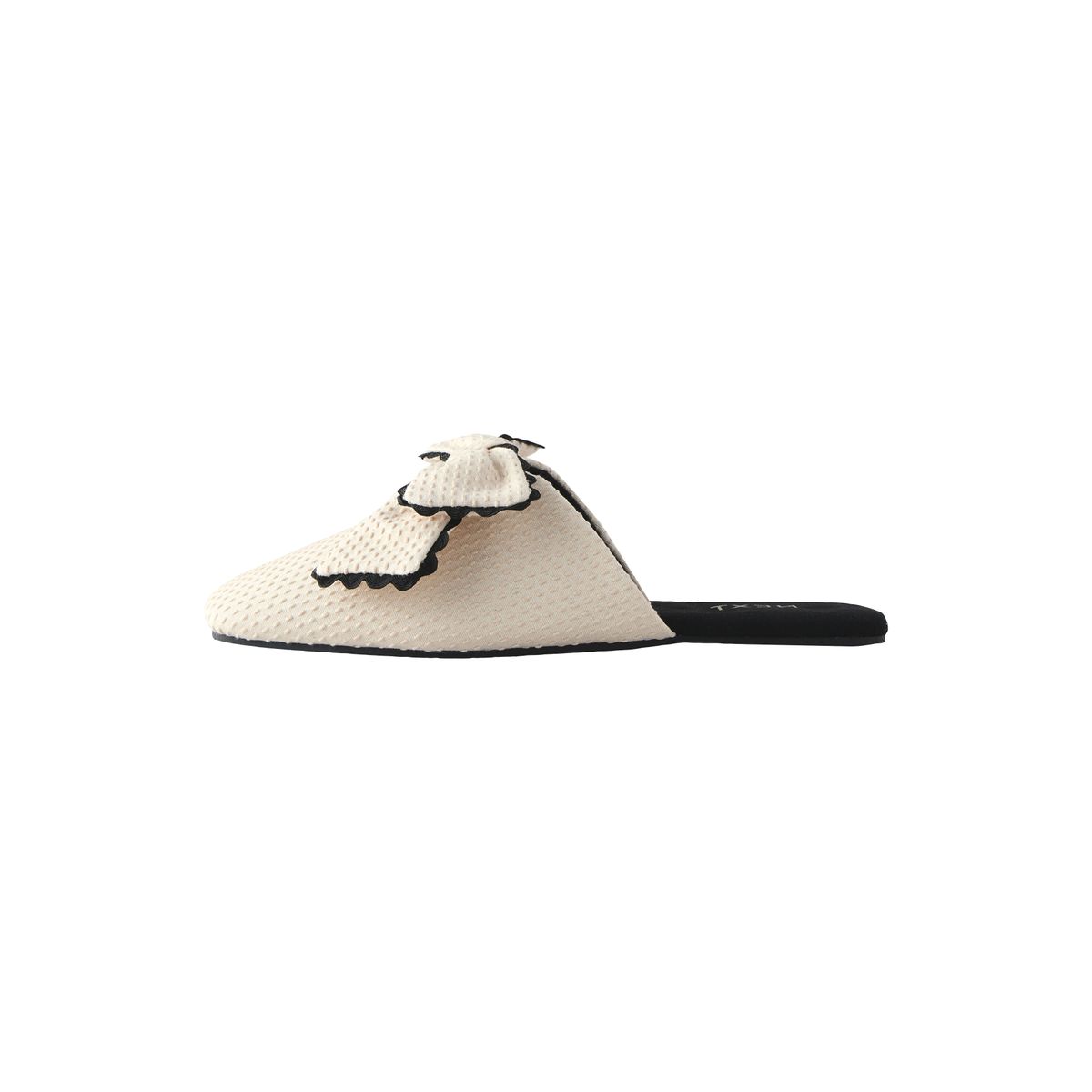 Chaussons mules en lin avec nœud naturel, NEXT