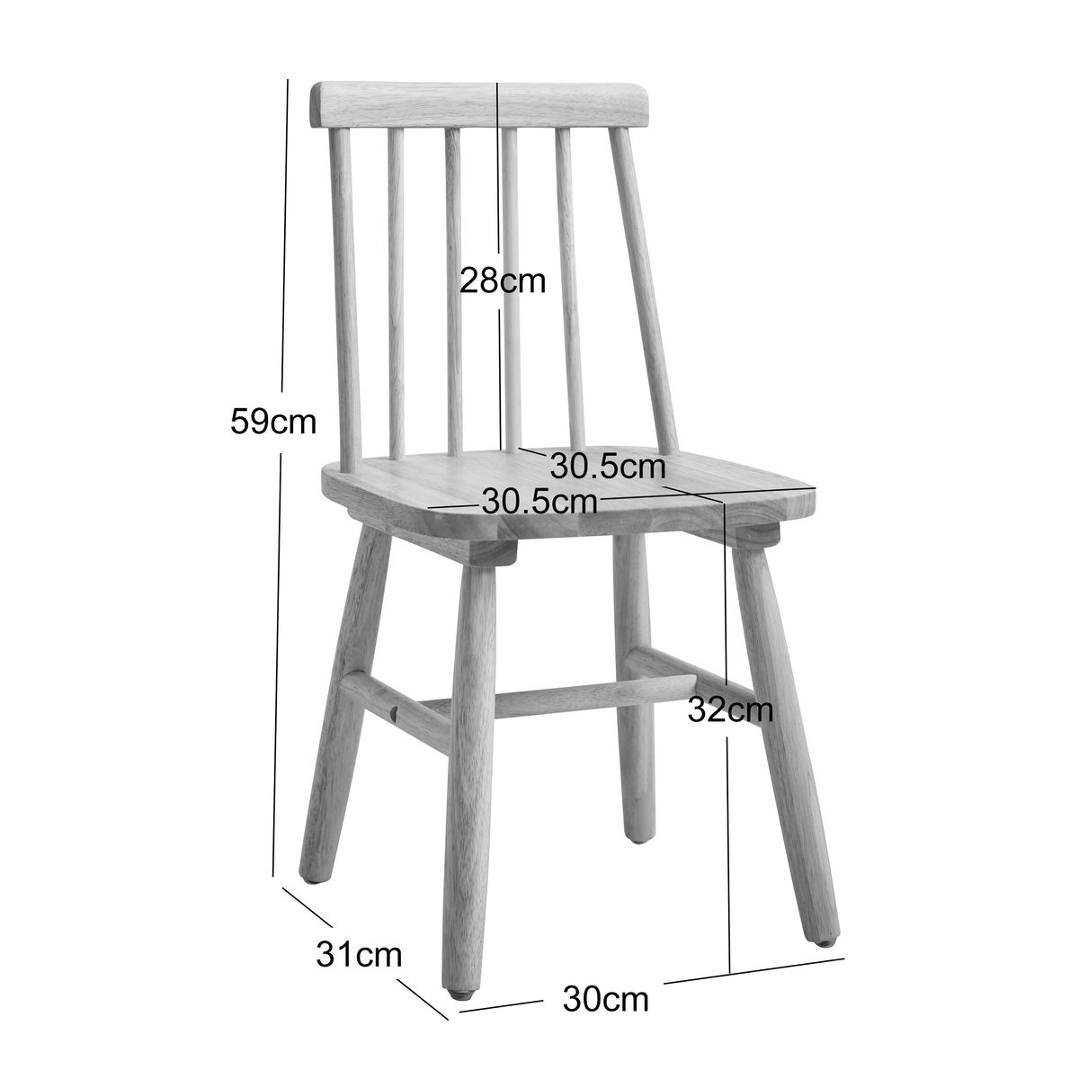 Lot de 2 chaises pour enfants, bois massif, NESNA bois naturel, NORDLYS