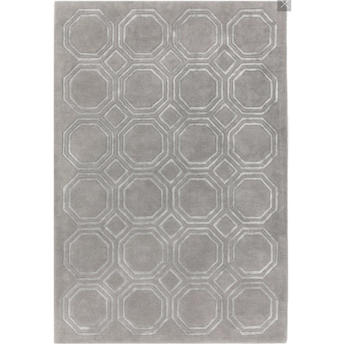 Tapis salon et chambre moderne tissé main NAVEL argent, NOVATREND