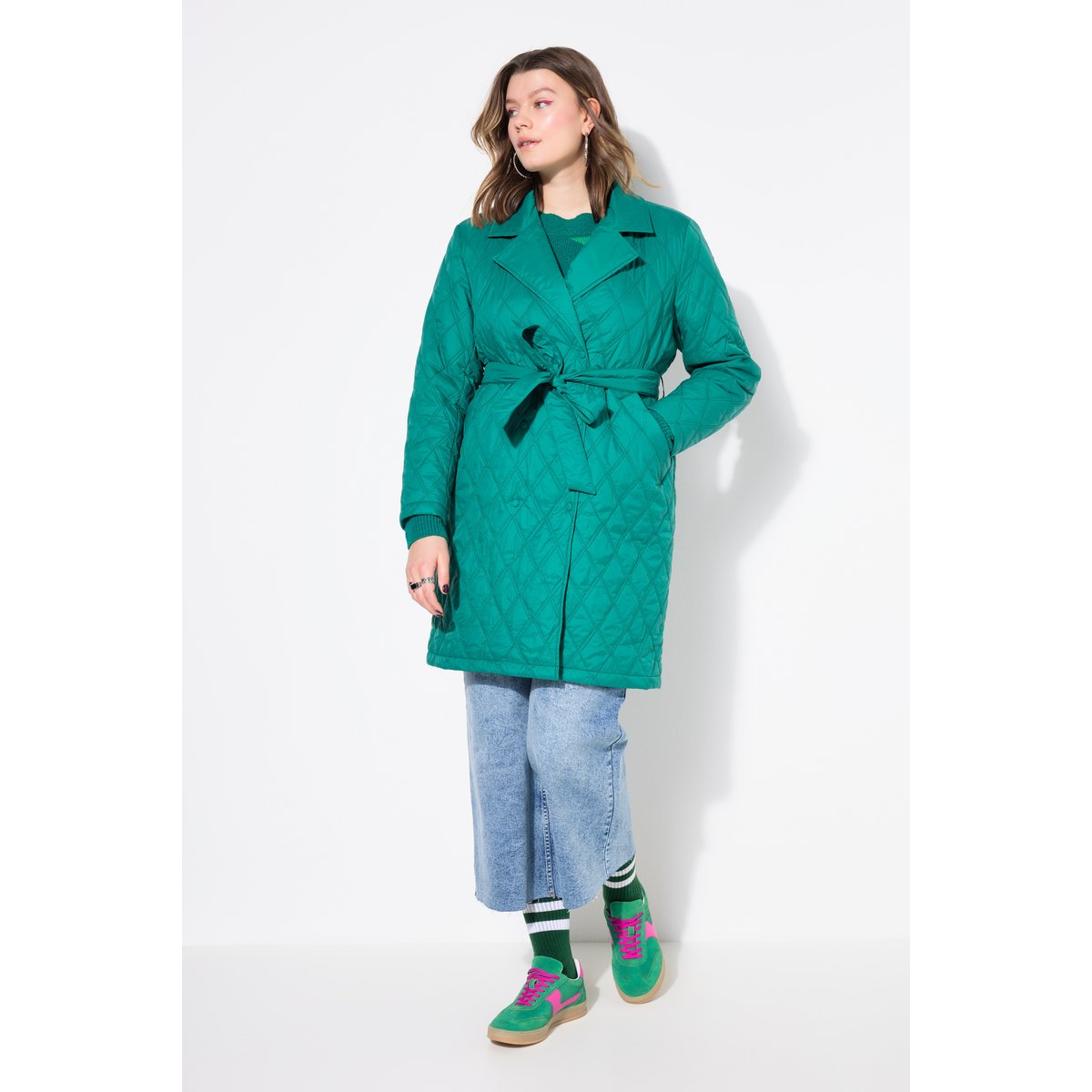 Manteau matelassé, coupe évasée Loose vert, STUDIO UNTOLD