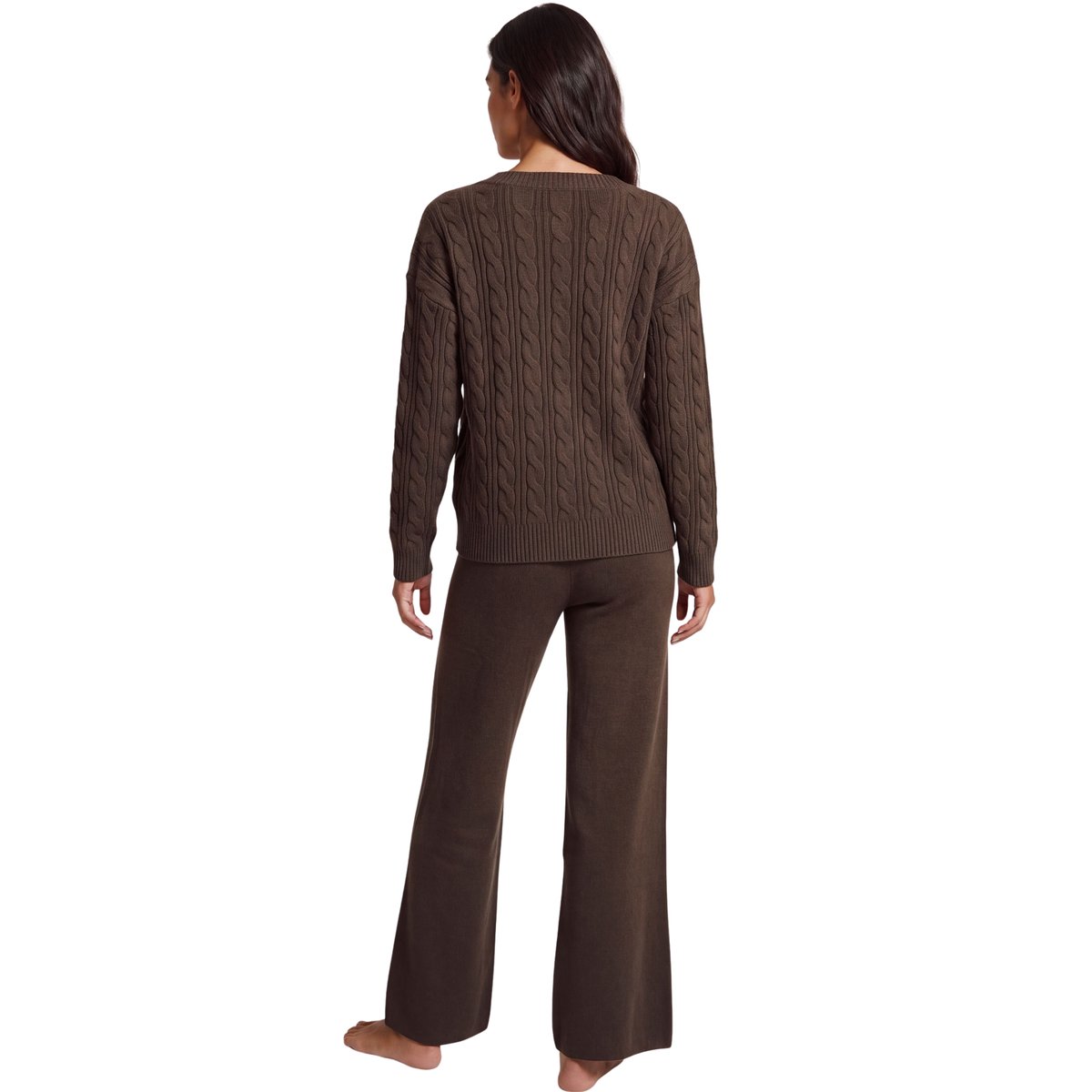 Pyjama pantalon évasé top manches longues Twist And Urban marron, SELMARK