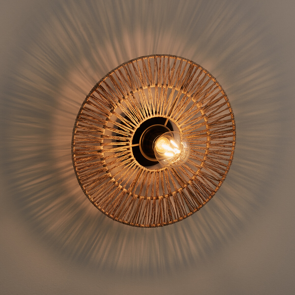 Applique ou plafonnier, rond, diamètre 30 cm, YAKU naturel, LA REDOUTE INTERIEURS