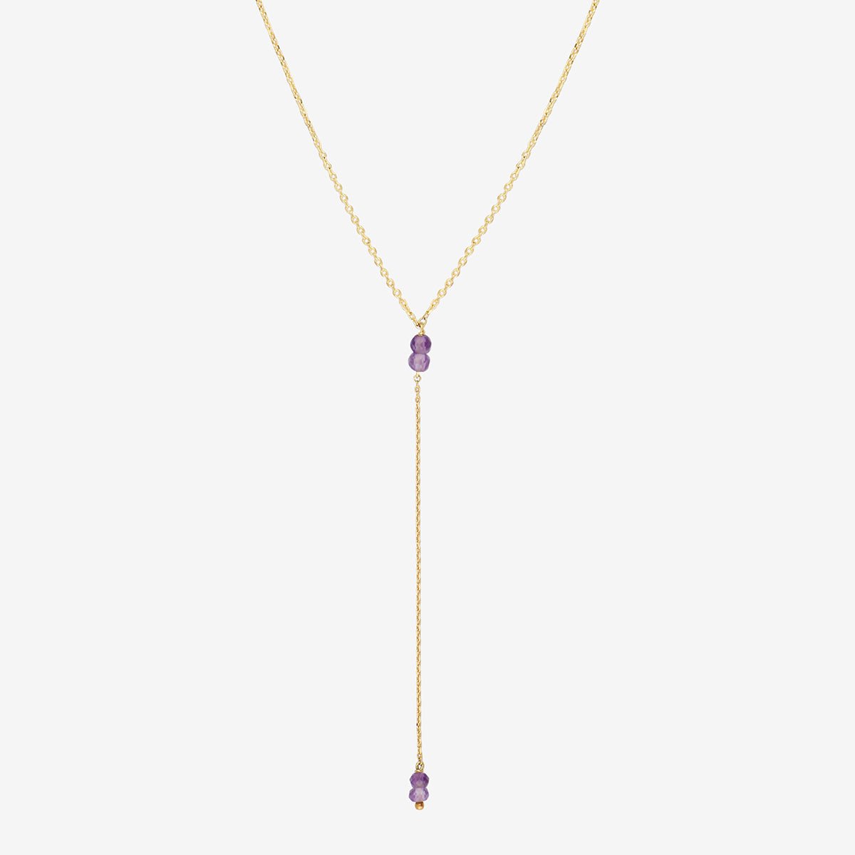 Collier cravate longue venus amethyste violet, CAROLINE NAJMAN