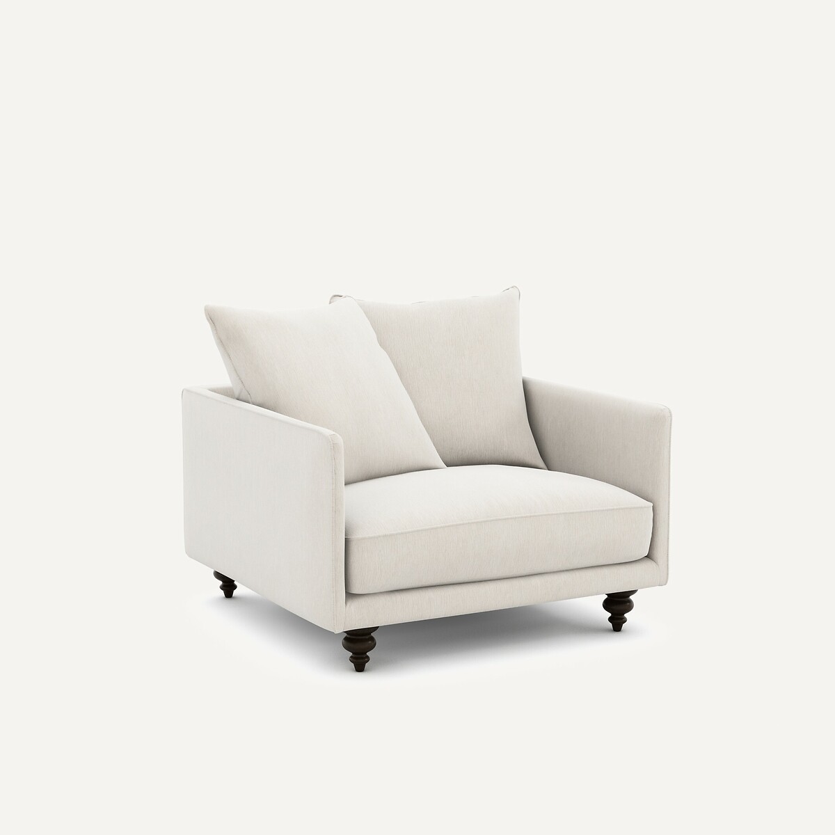 Fauteuil velours chenille, Lazare blanc, AM.PM