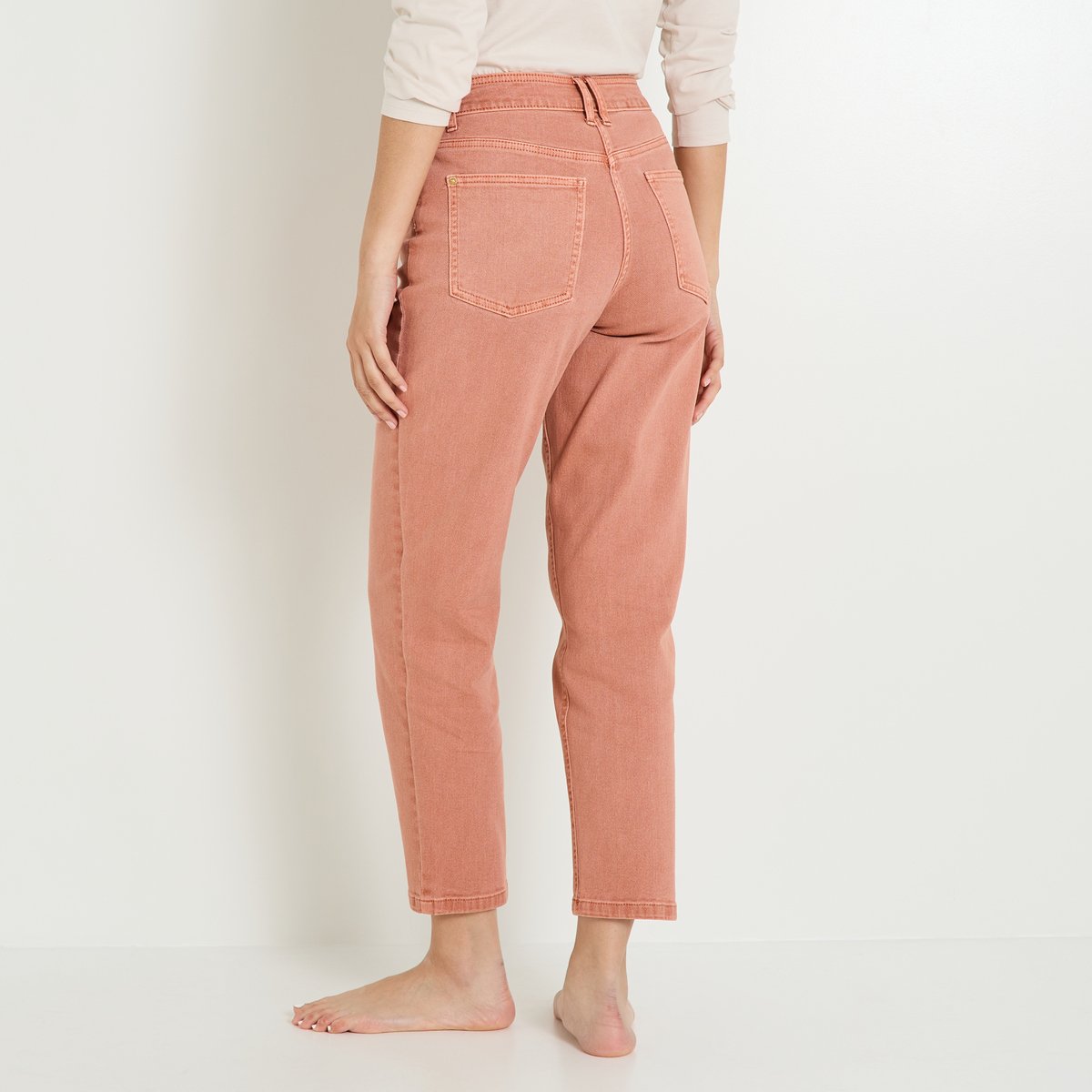 Jean mom raccourci ANKARA M02 rose blush, GRAIN DE MALICE