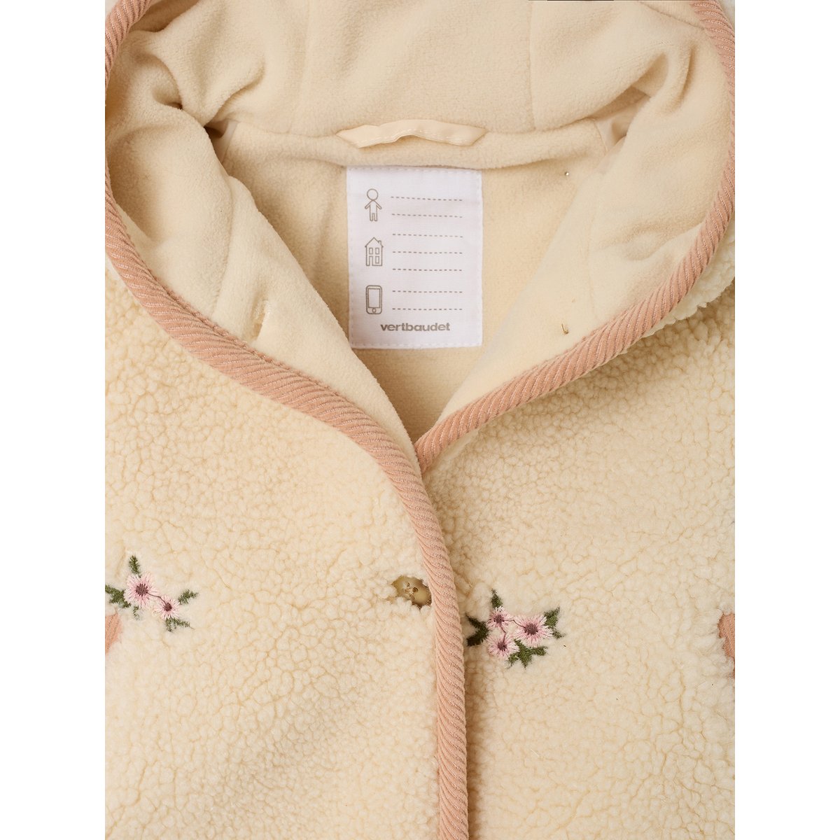 Manteau à capuche vanille, VERTBAUDET