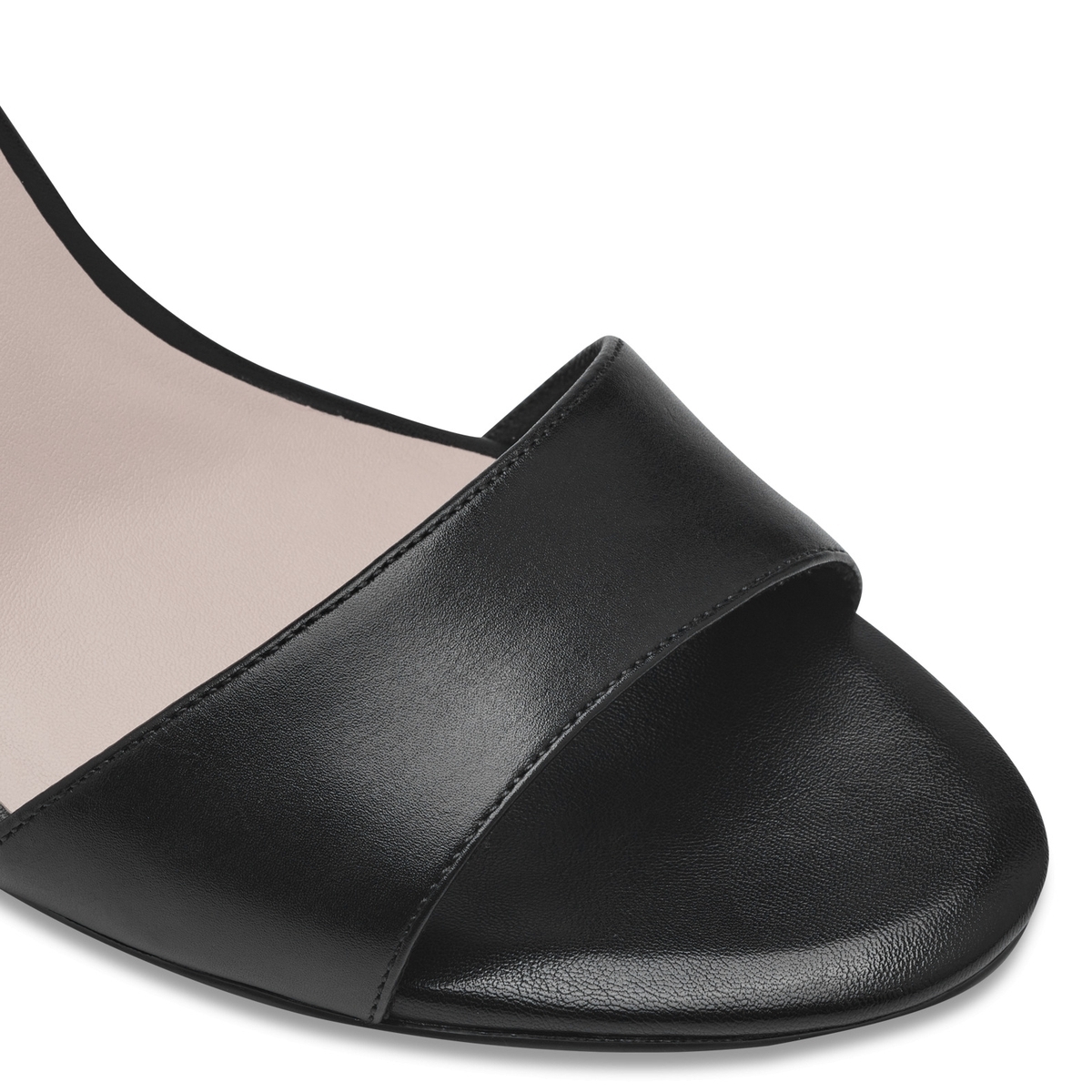 Sandale à talon en cuir noir, TAMARIS