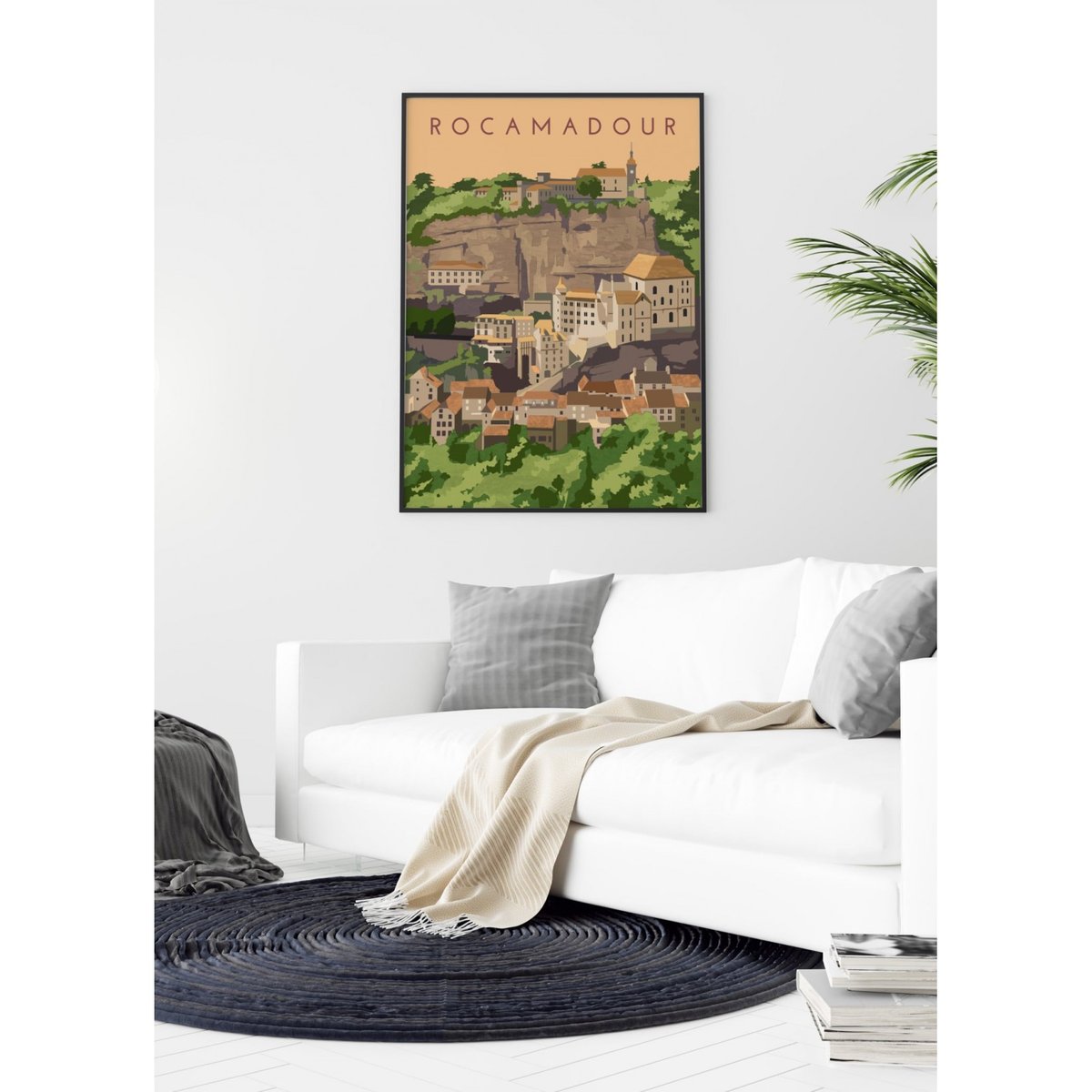 Affiche ville Rocamadour blanc, L'AFFICHERIE