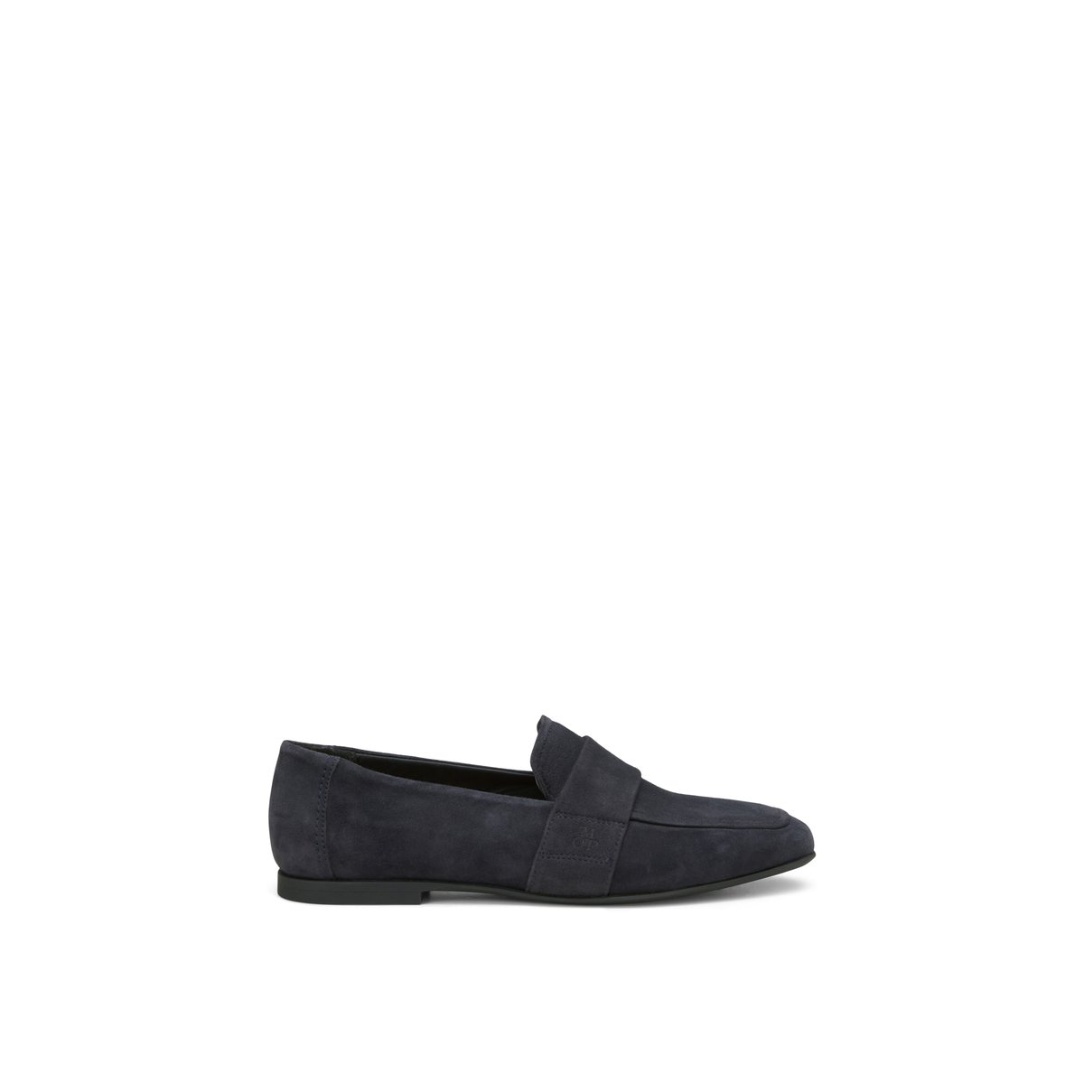 Loafer en cuir de vachette velours doux bleu foncé, MARC O'POLO