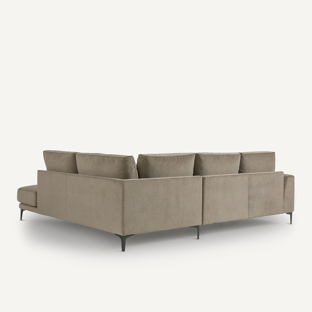 Geschlossenes Ecksofa Marsile mit Ecke rechts, Samt Stonewashed shiitakegrau, AM.PM