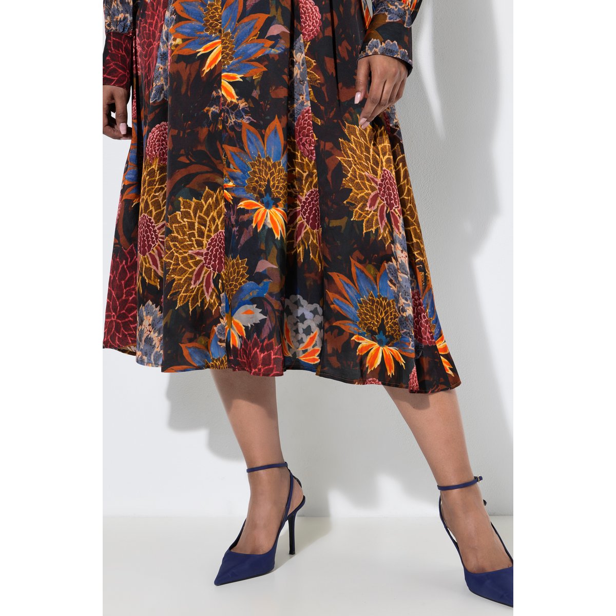 Robe-chemisier longueur midi chocolat, ULLA POPKEN