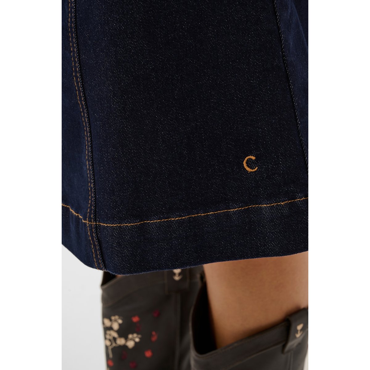 Robe bleu chigaci rinse blue denim tobac, CREAM