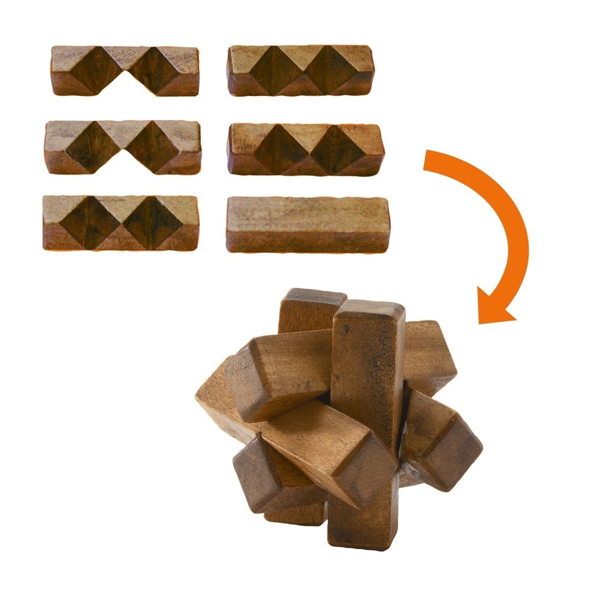 Jeu de patience casse-tête Woodix marron, DJECO