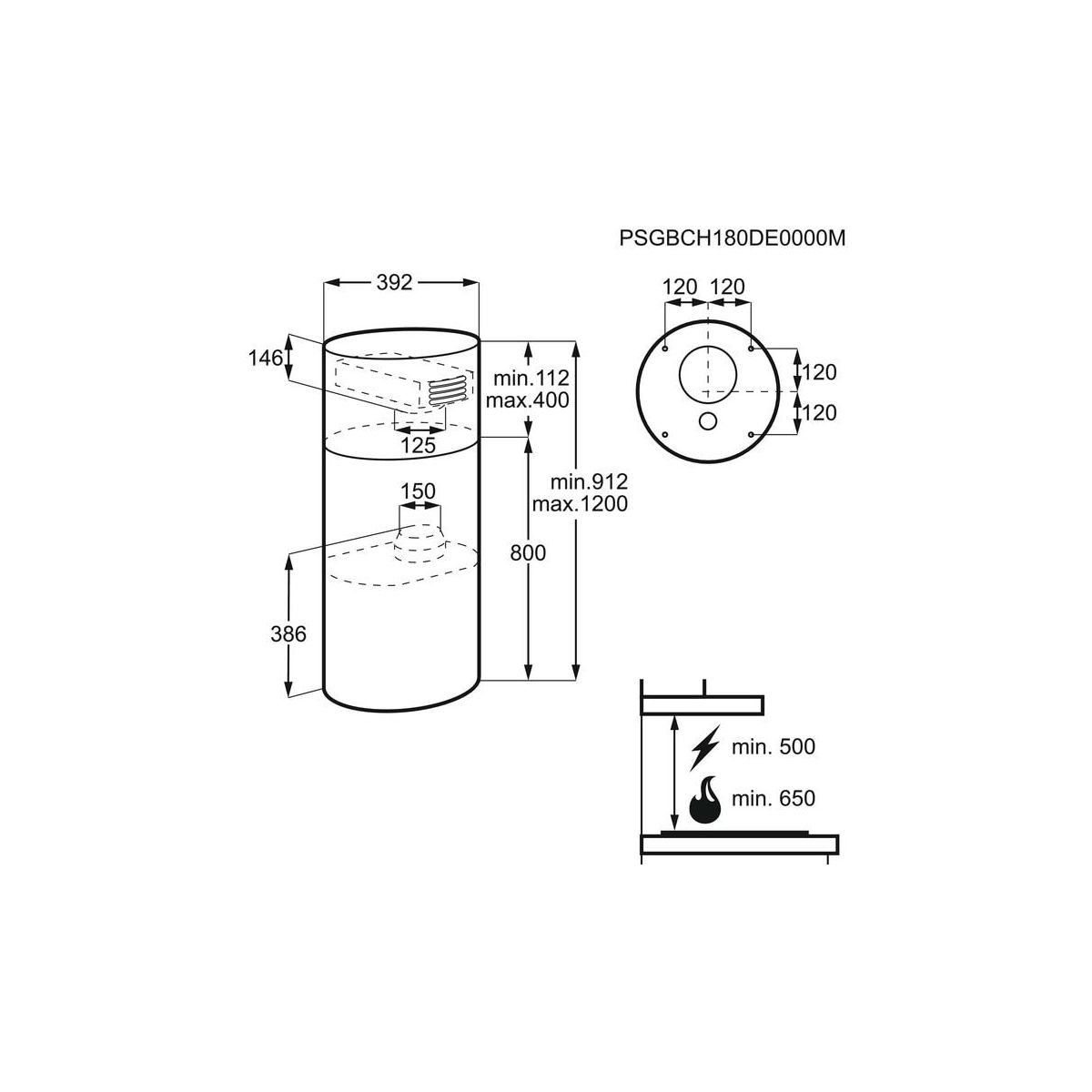 Hotte décorative îlot LFI514X ILOT inox, ELECTROLUX