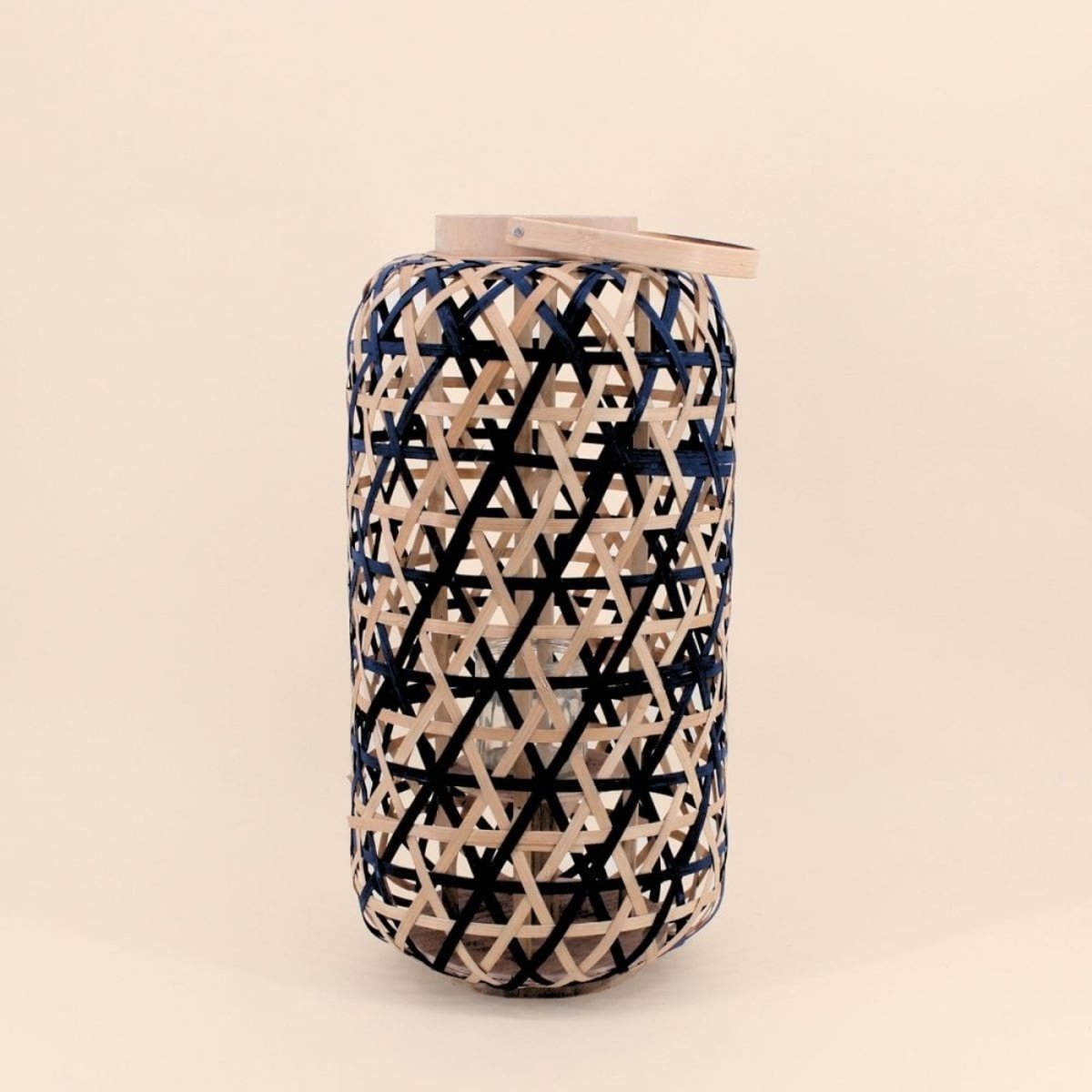 Lanterne en bambou 50cm noir, ORNAMI